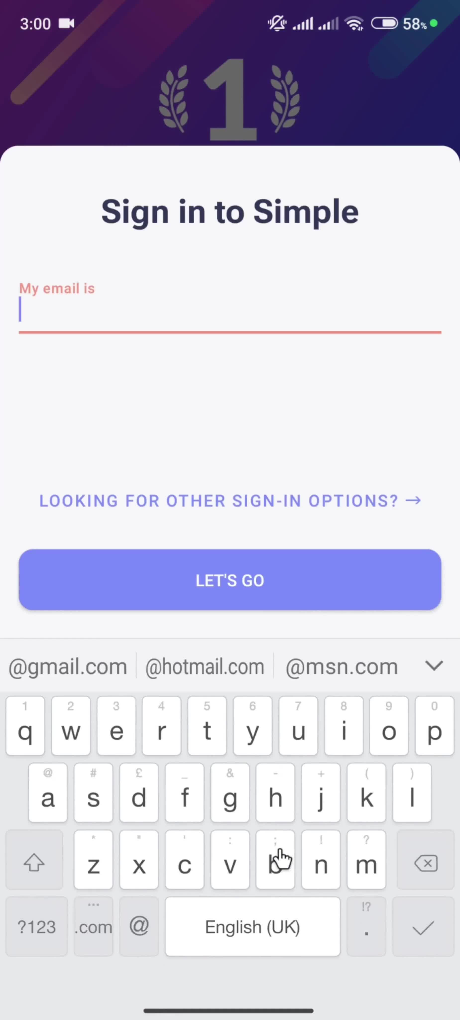 Onboarding screenshot