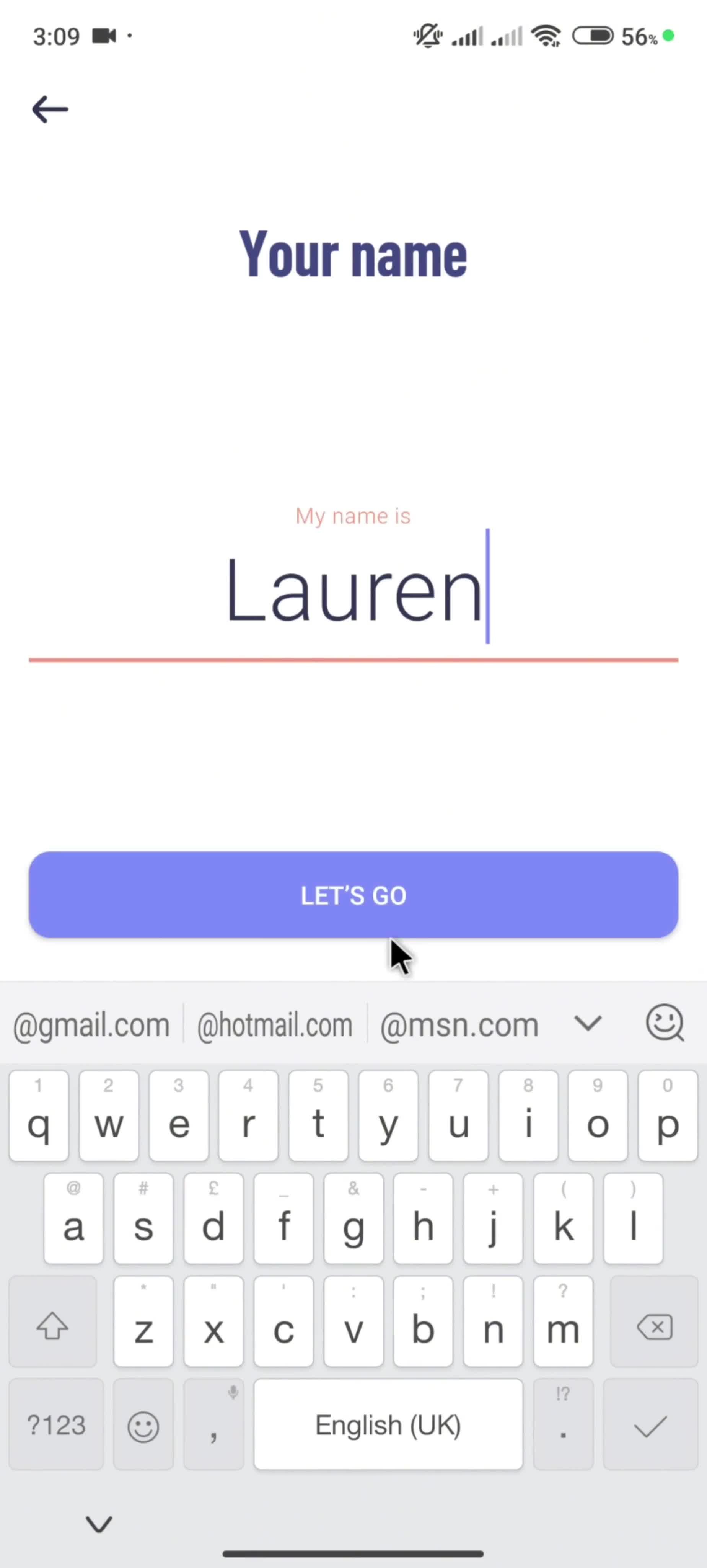 Onboarding screenshot