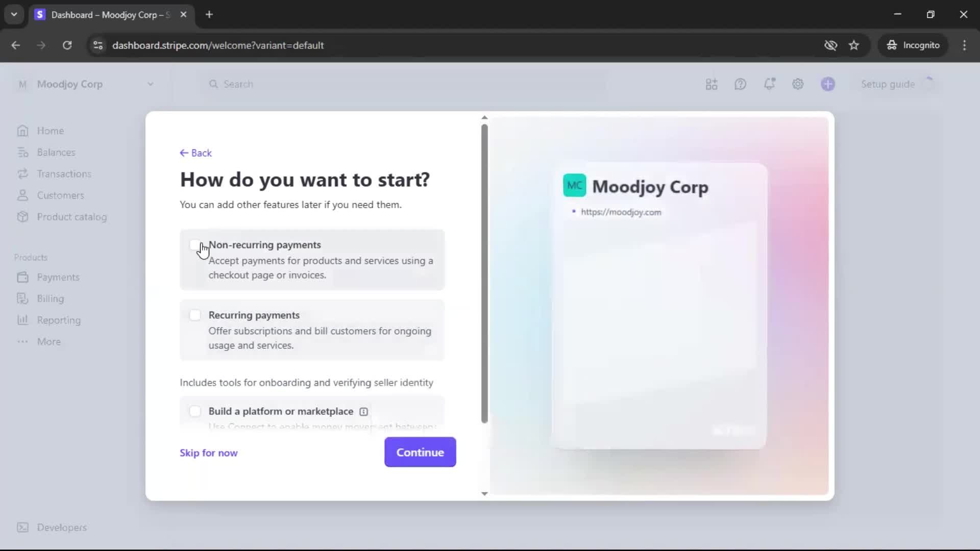 Onboarding screenshot