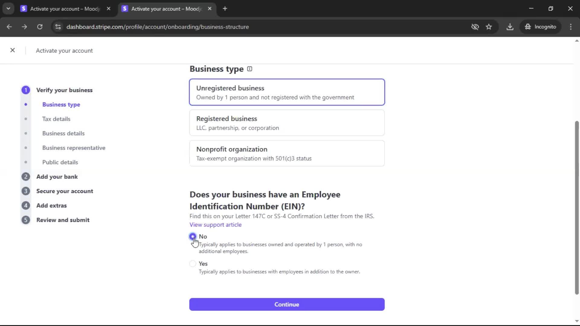 Onboarding screenshot