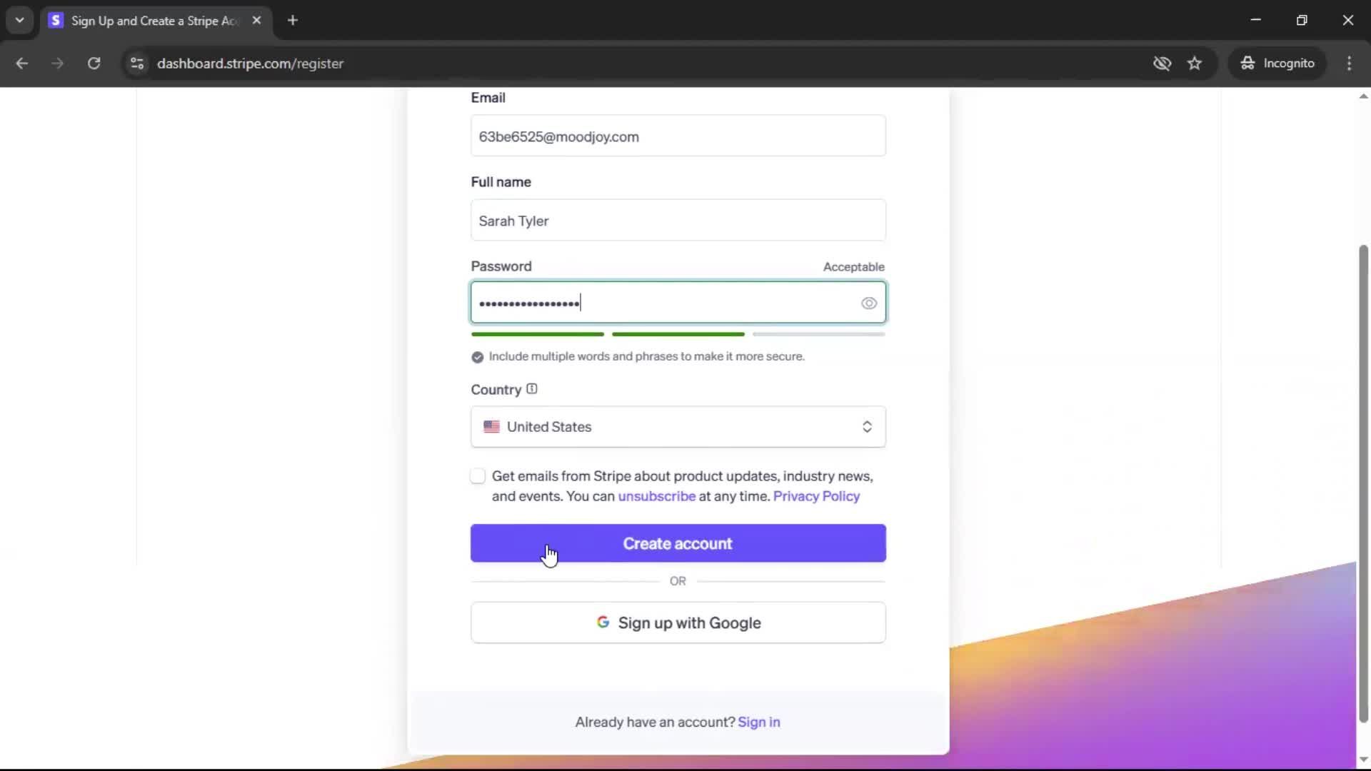 Onboarding screenshot