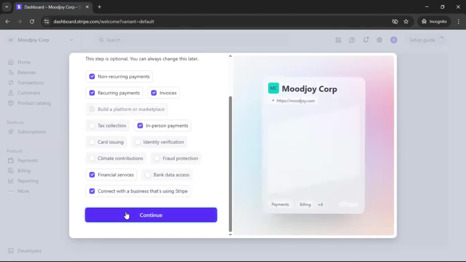 Onboarding screenshot