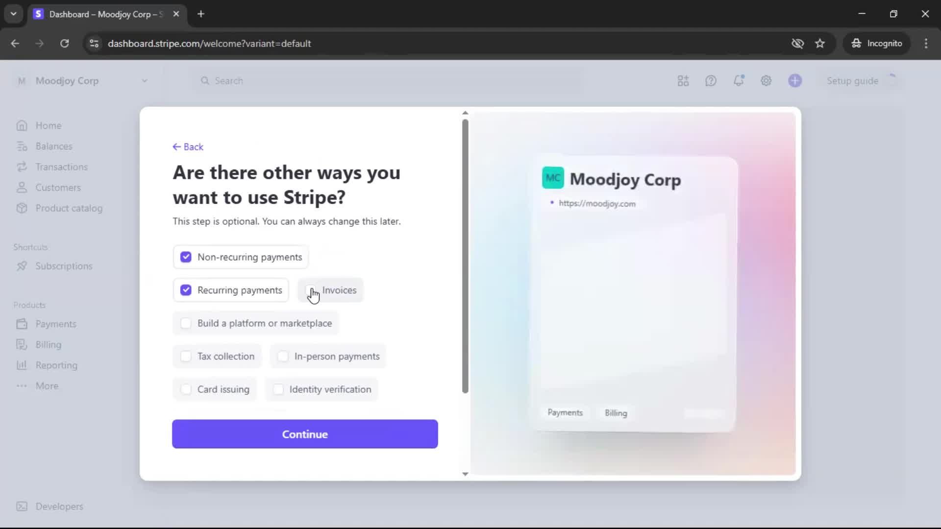 Onboarding screenshot