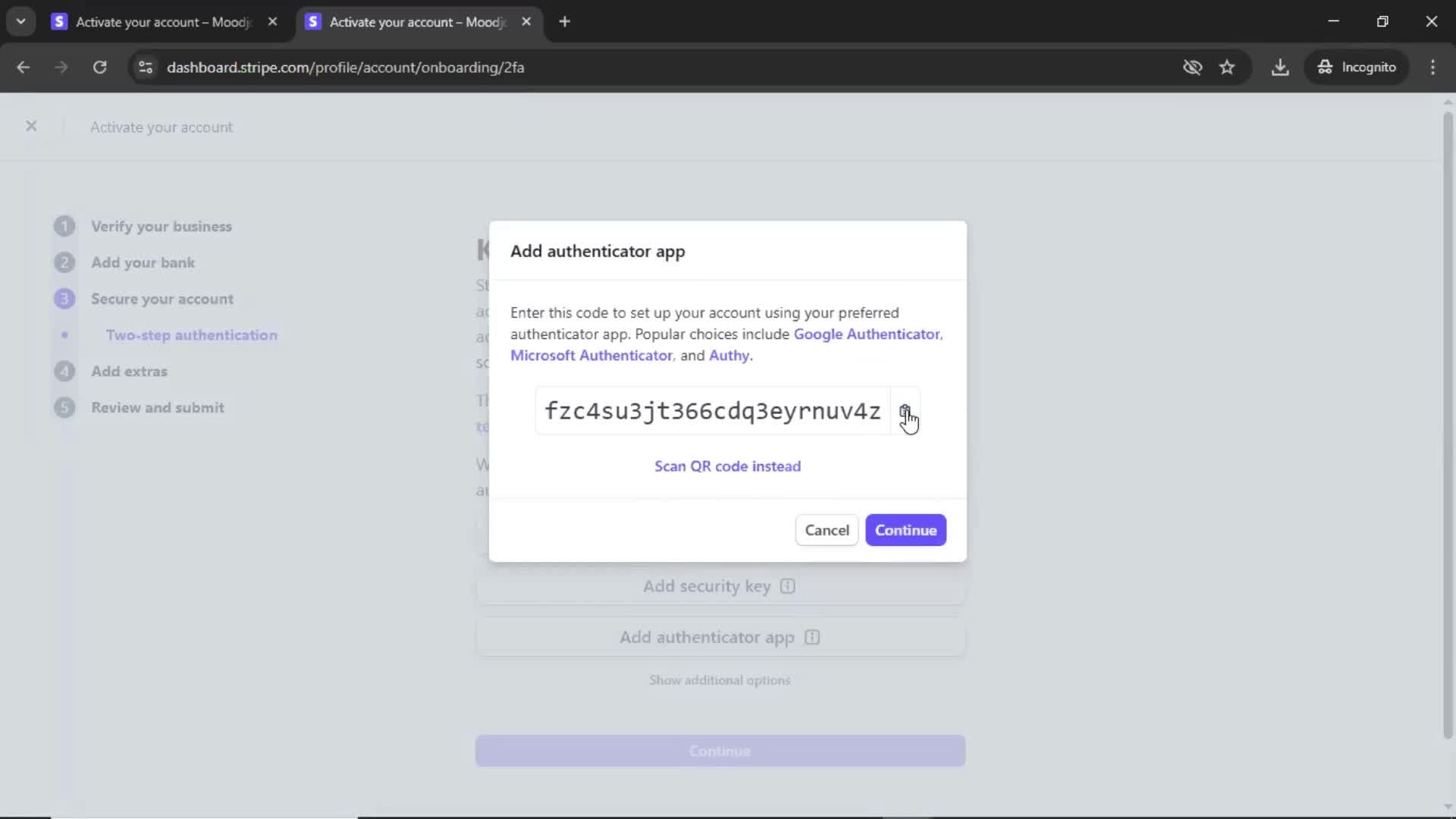Onboarding screenshot