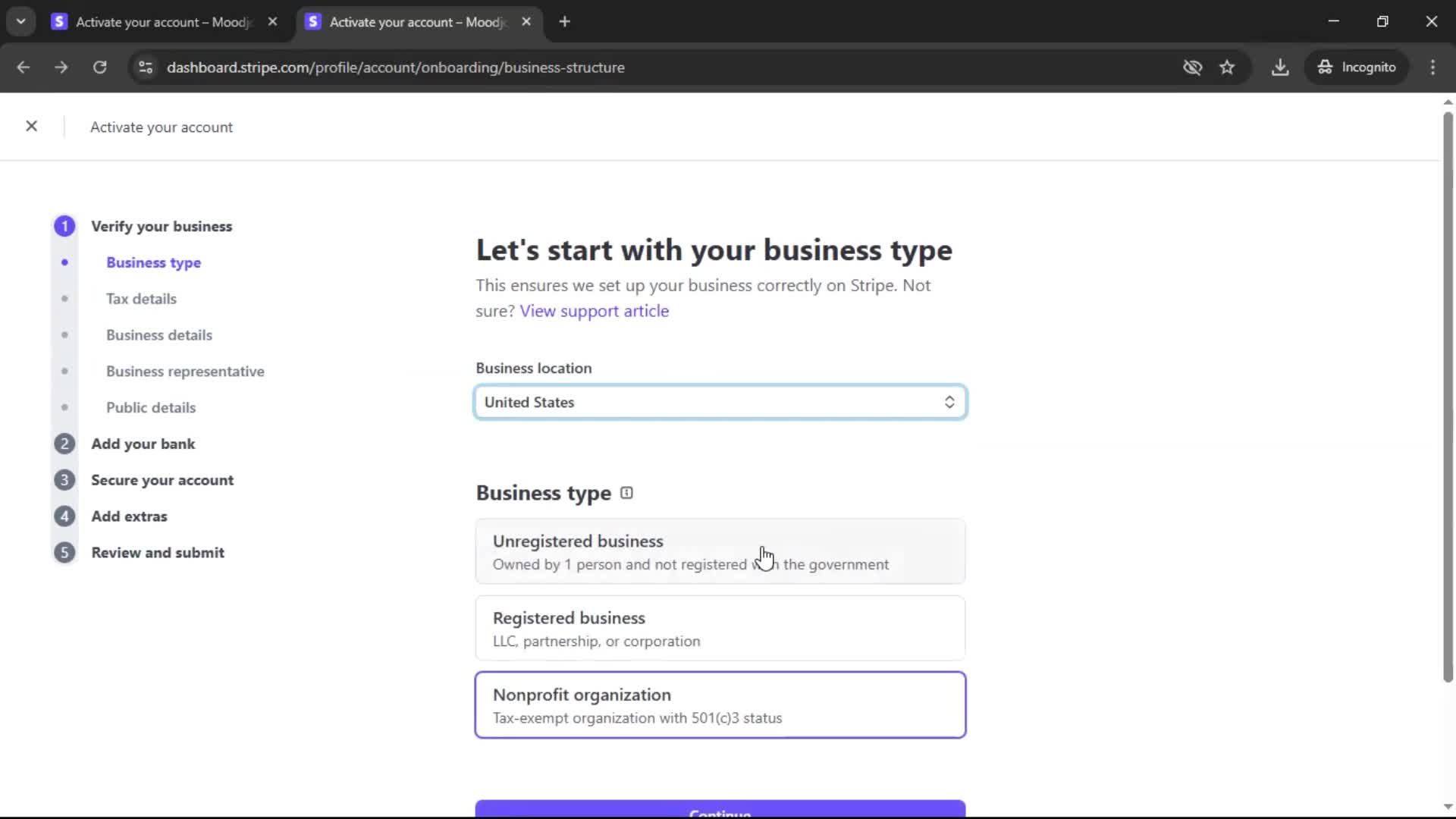 Onboarding screenshot