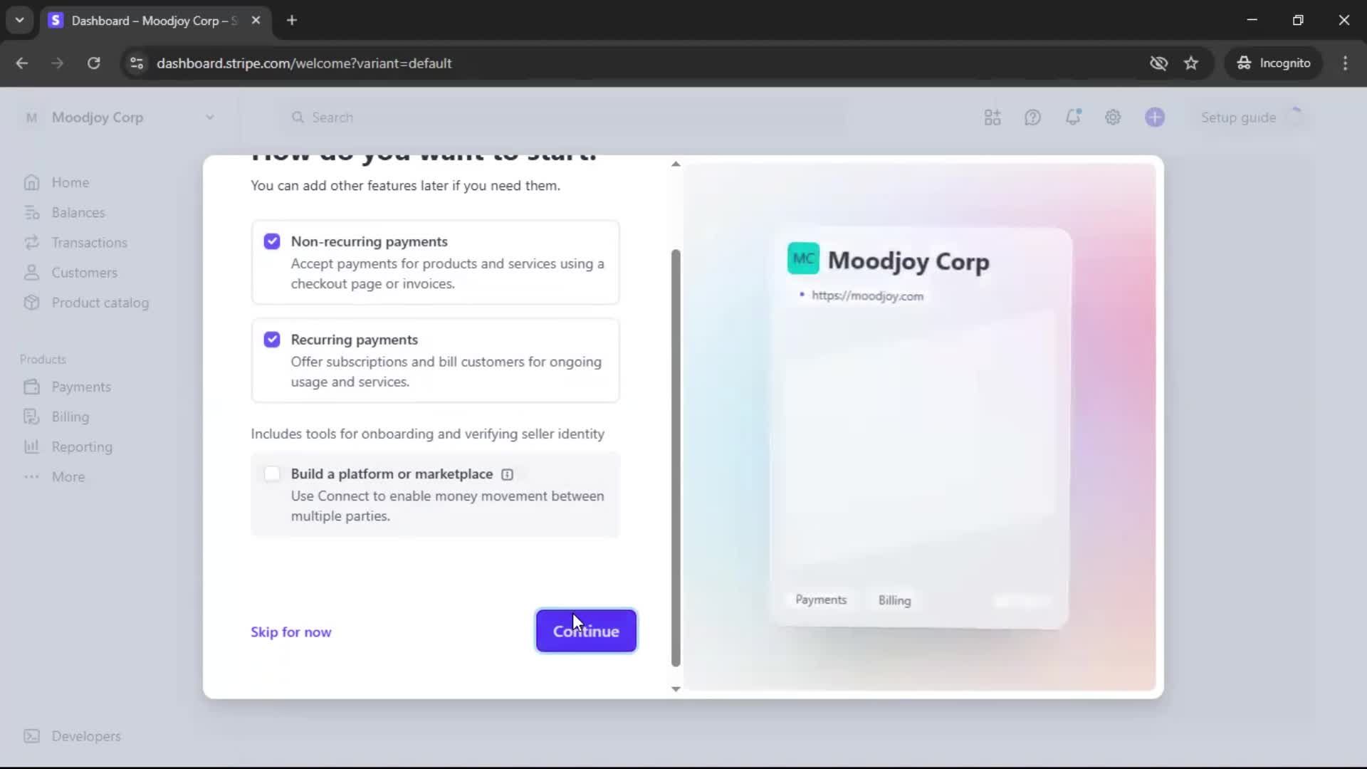 Onboarding screenshot