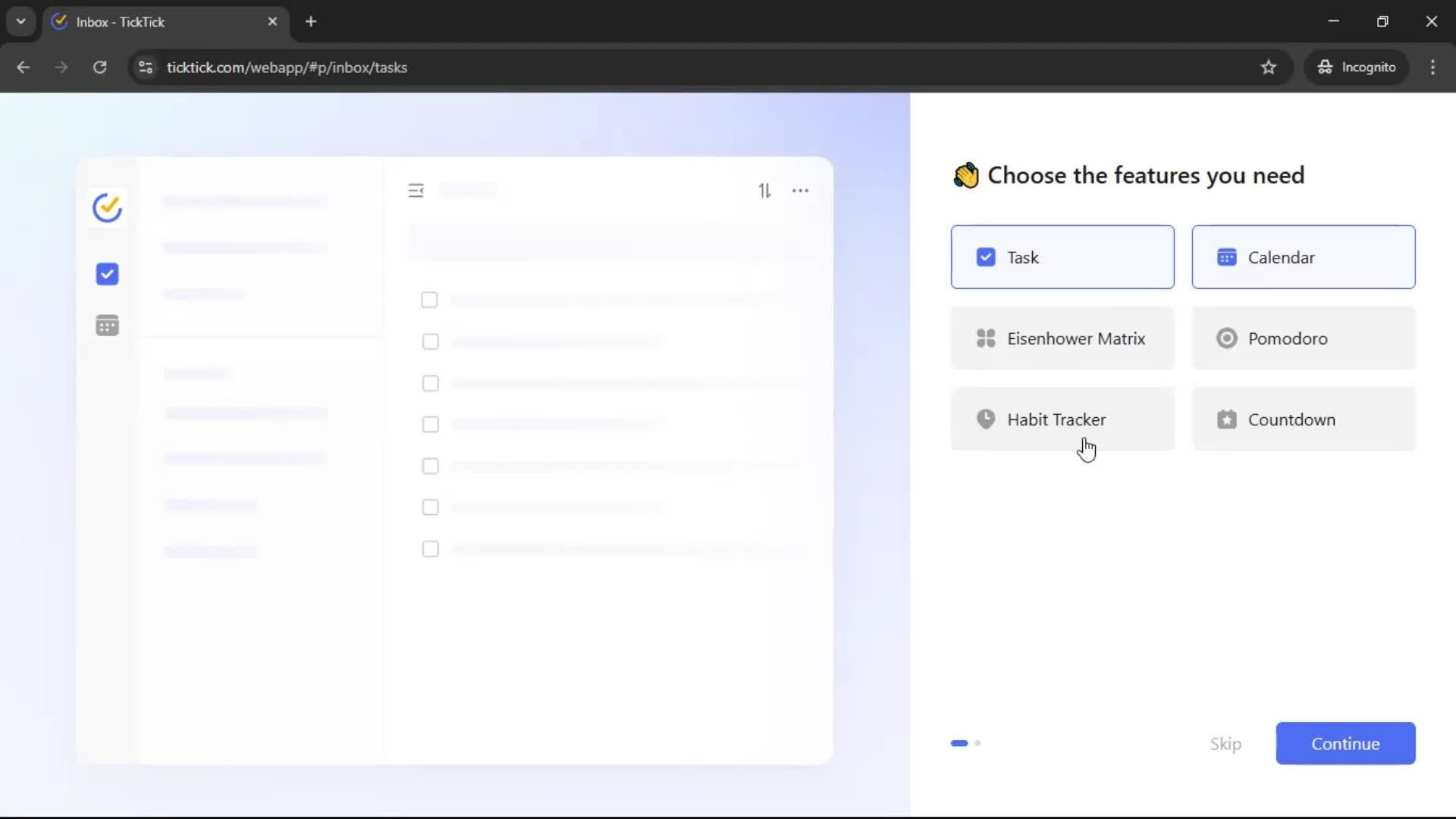Onboarding screenshot