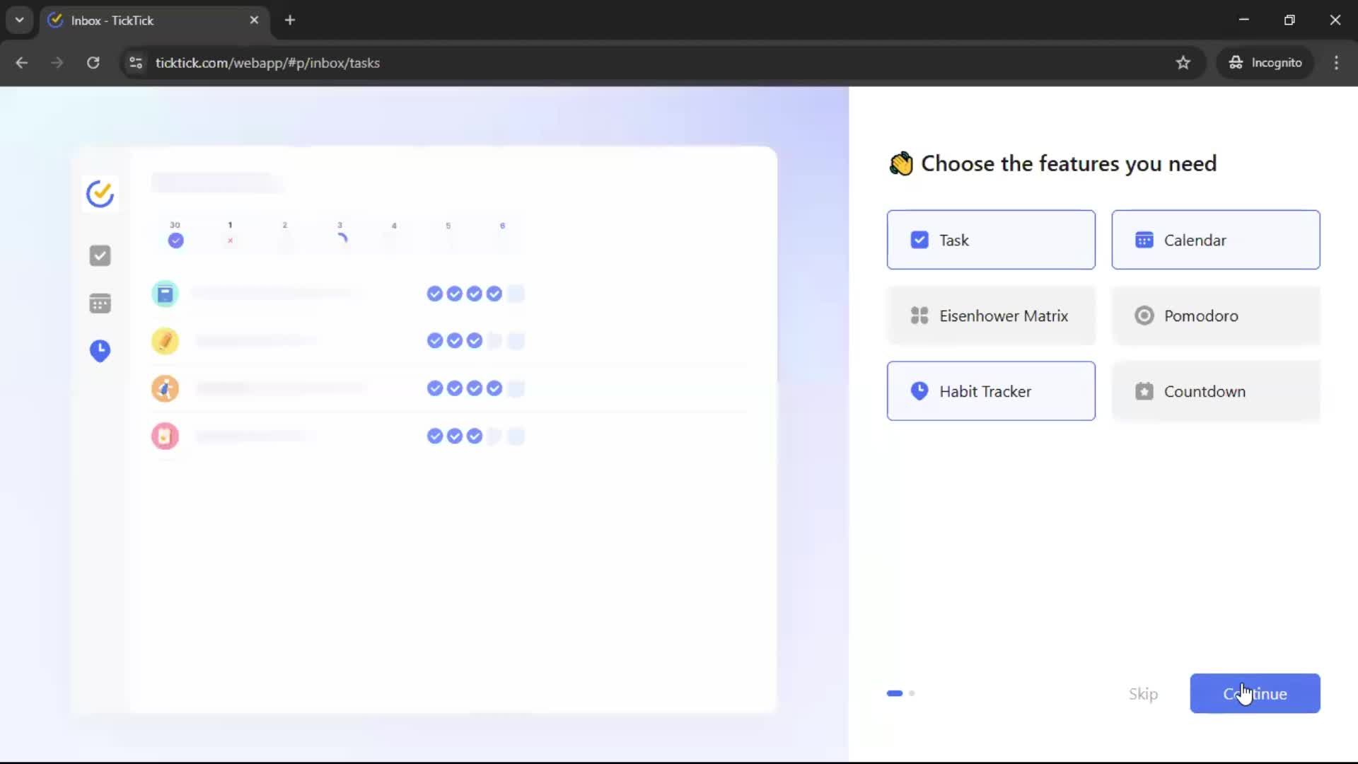 Onboarding screenshot