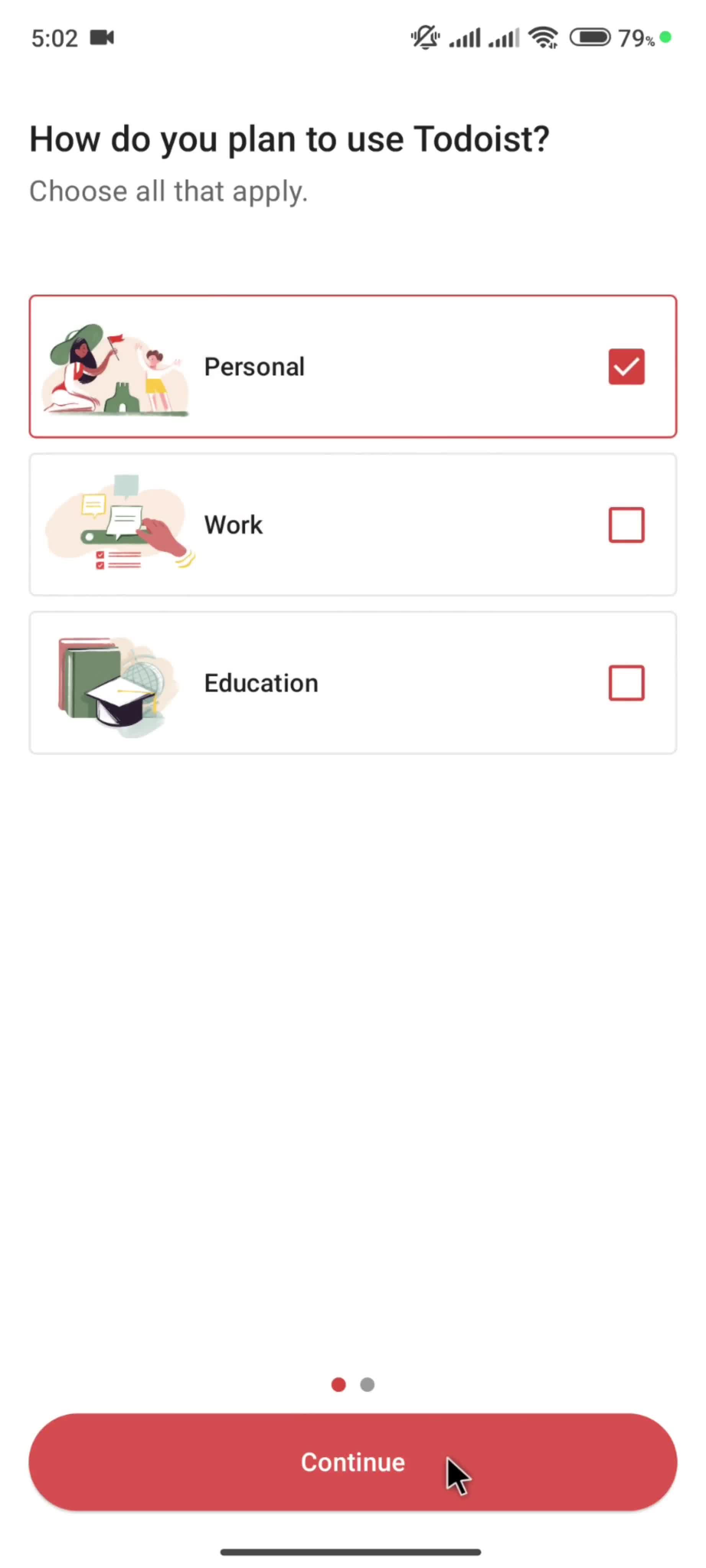 Onboarding screenshot