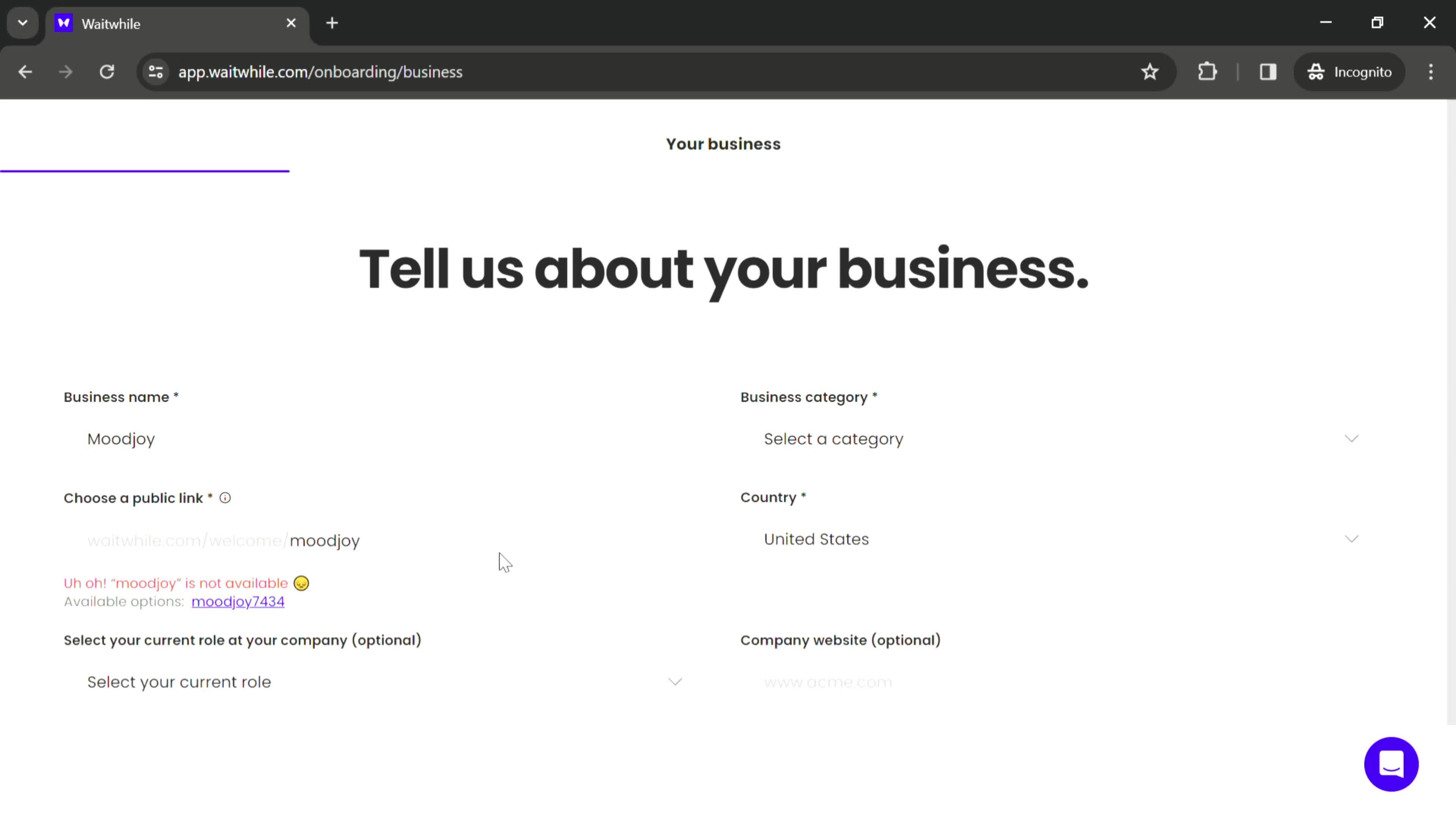 Onboarding screenshot