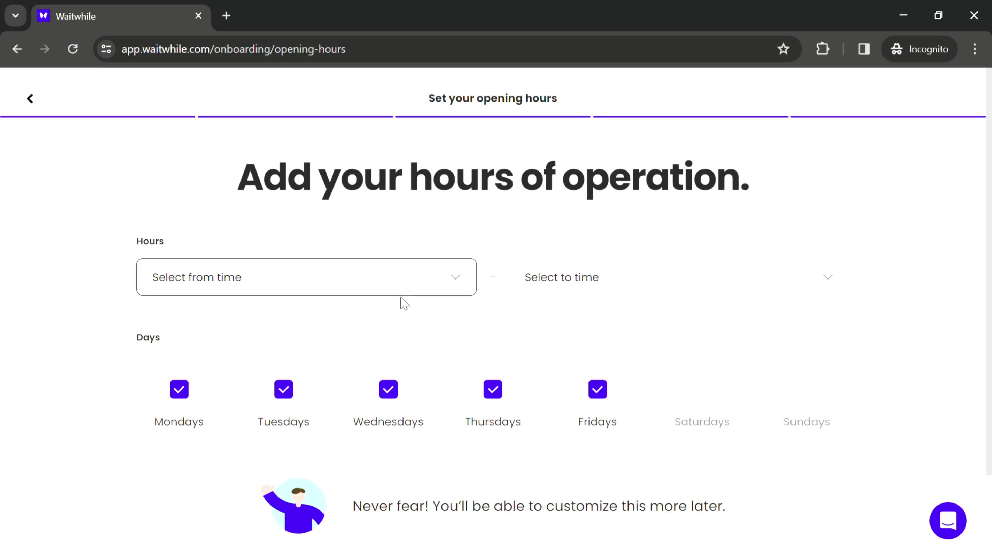 Onboarding screenshot