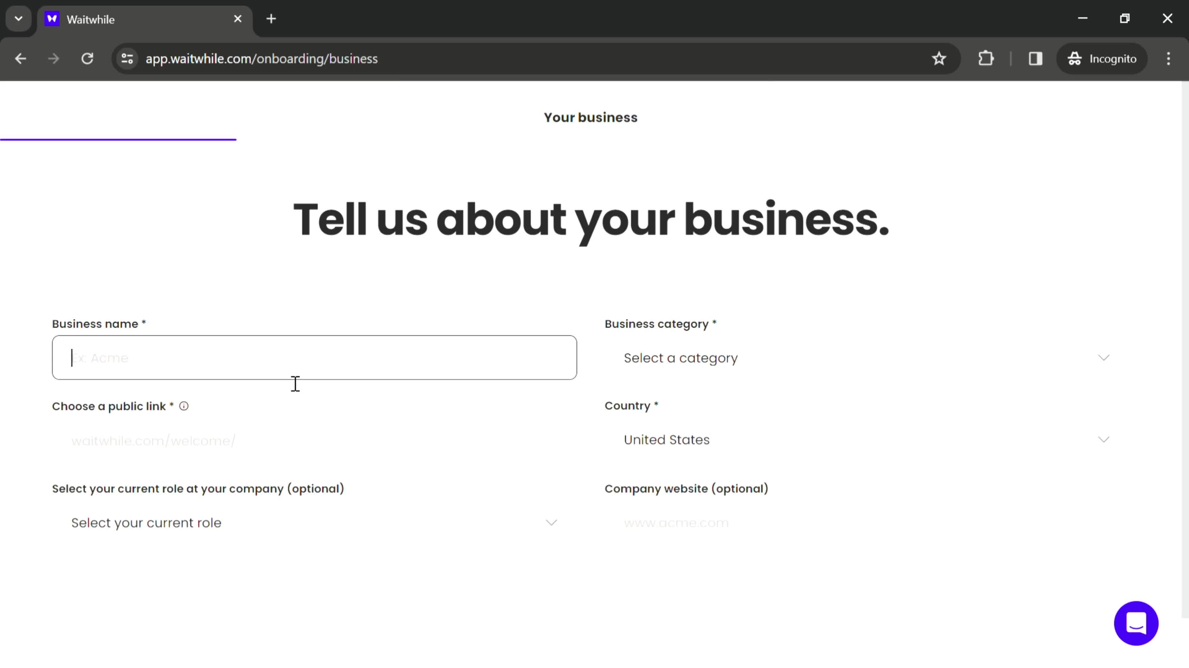 Onboarding screenshot