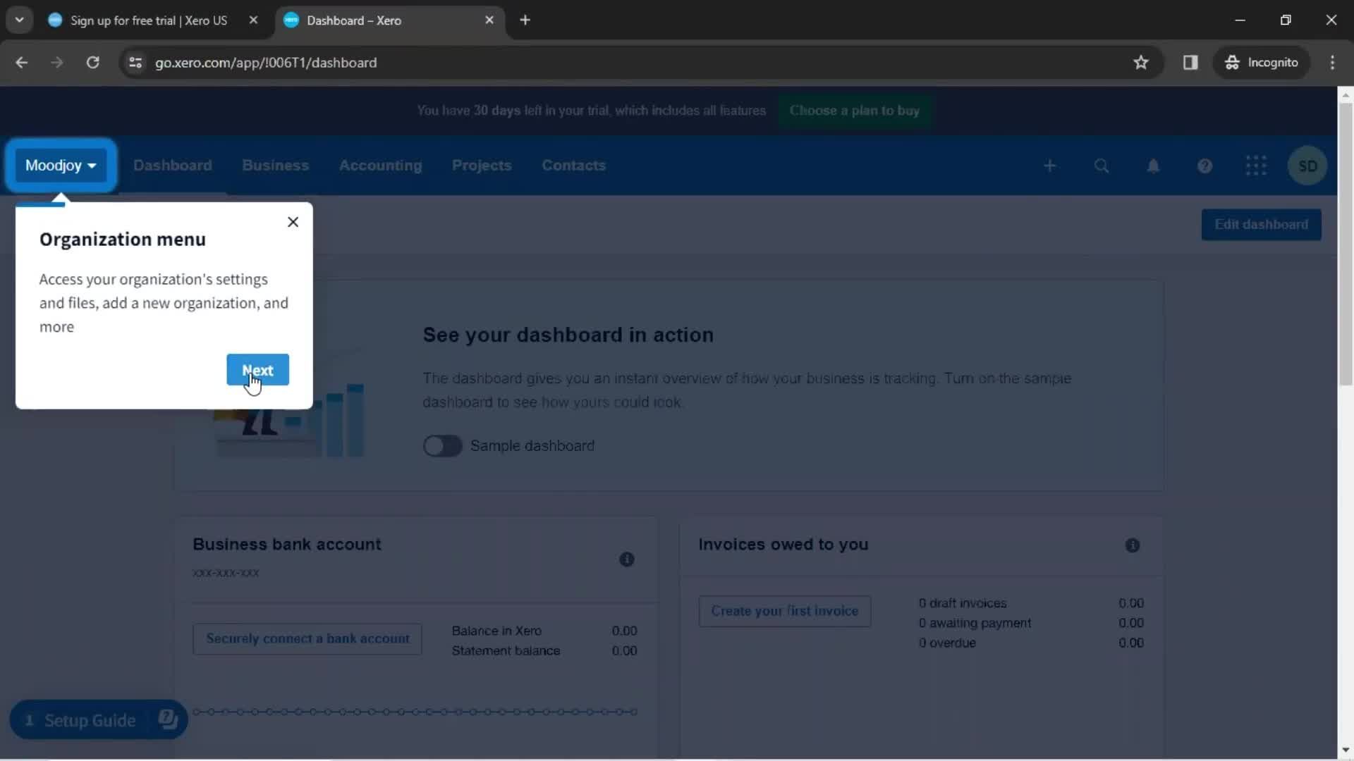 Onboarding screenshot