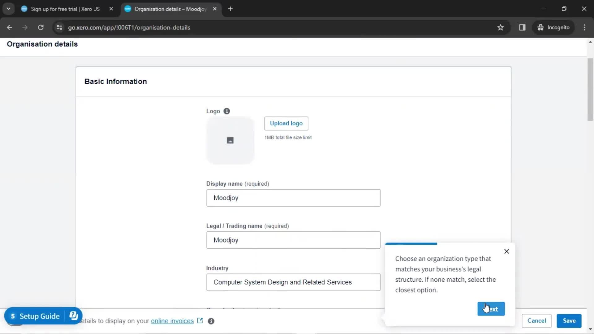 Onboarding screenshot