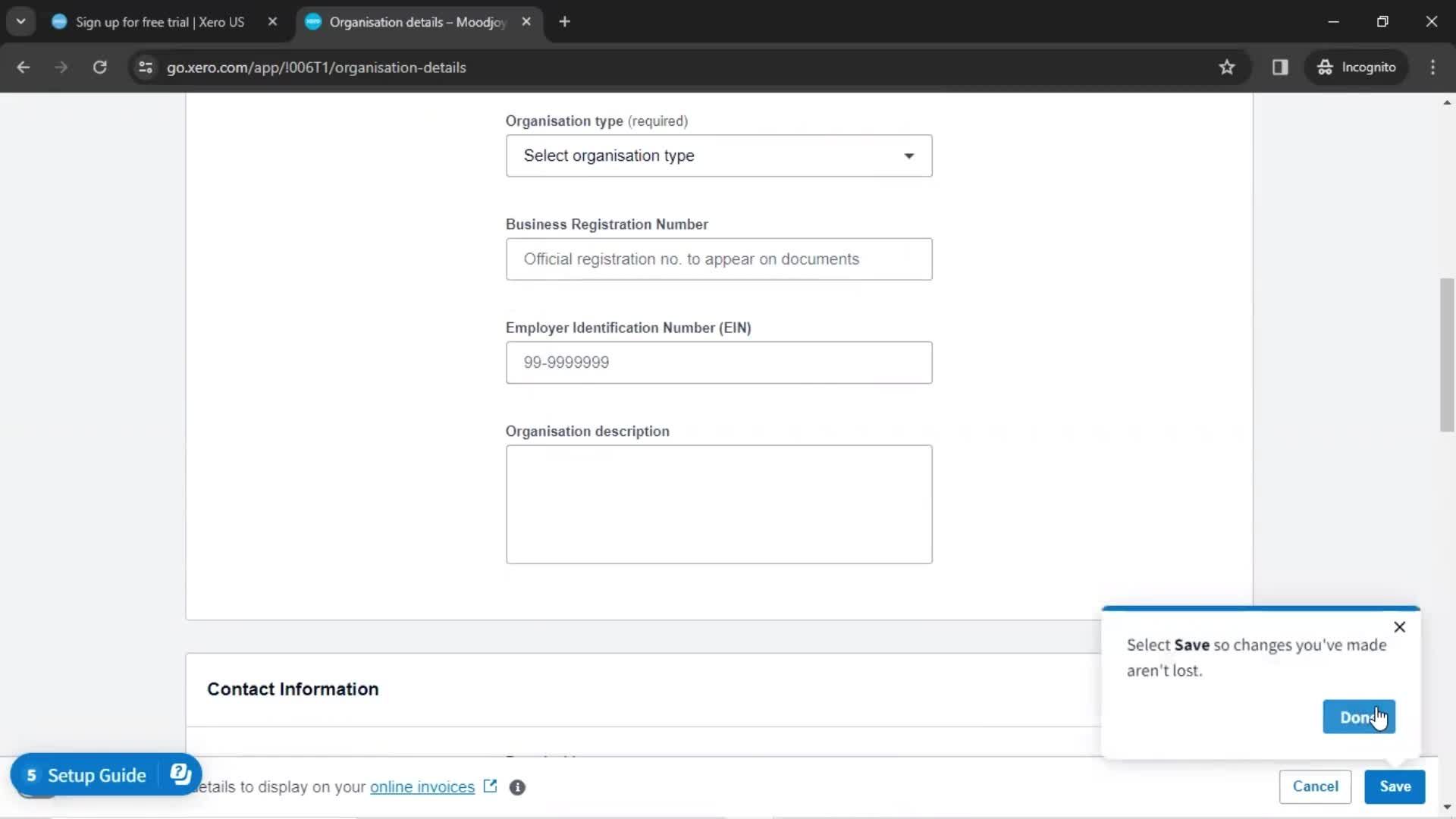 Onboarding screenshot