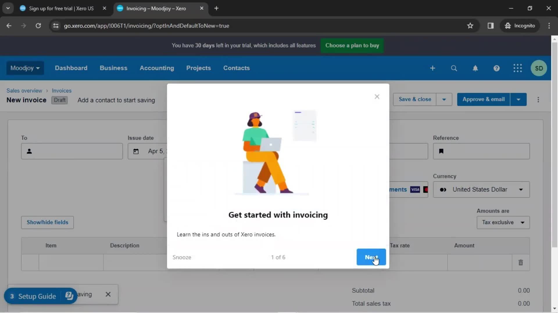 Onboarding screenshot