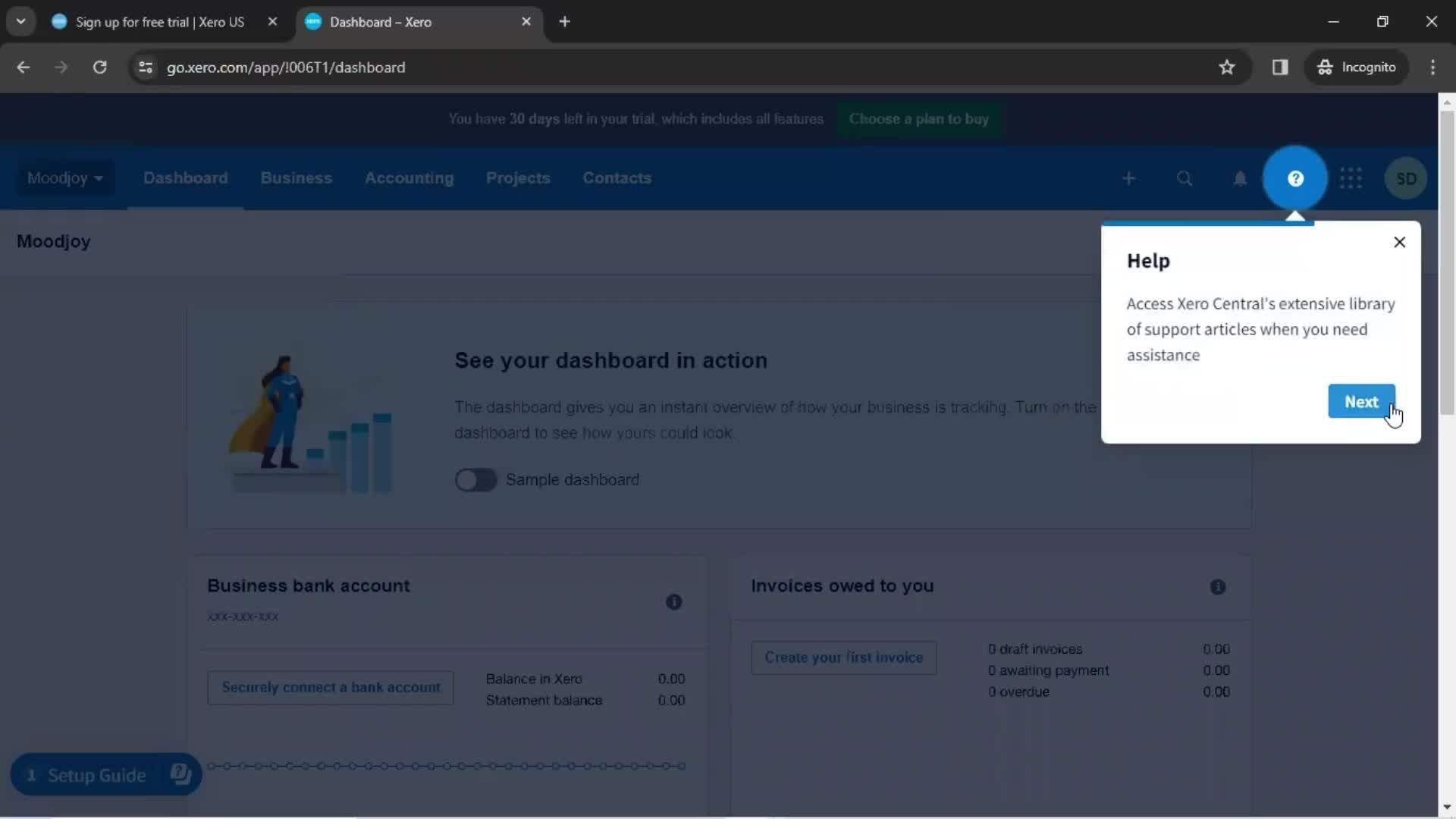 Onboarding screenshot
