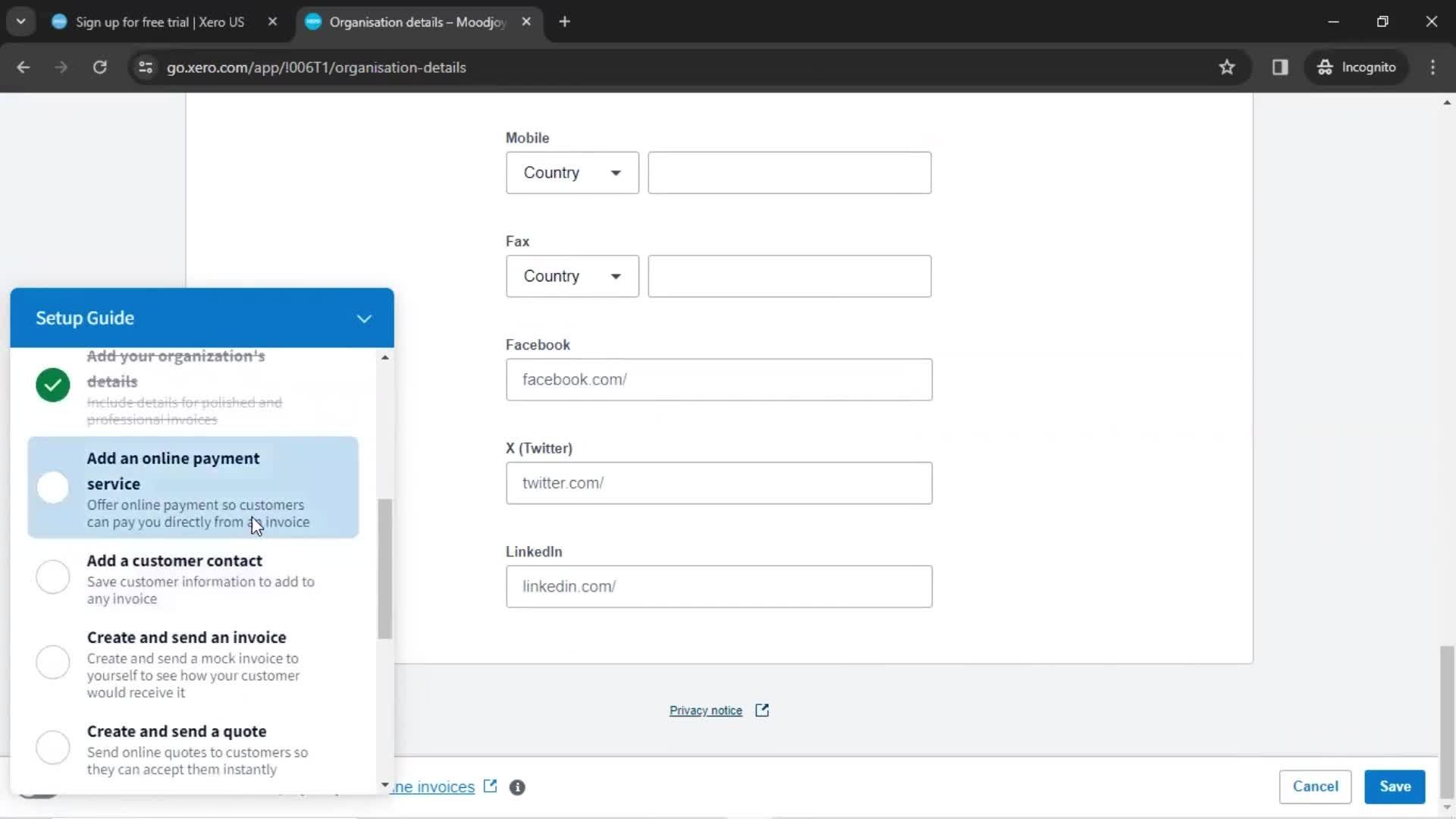 Onboarding screenshot