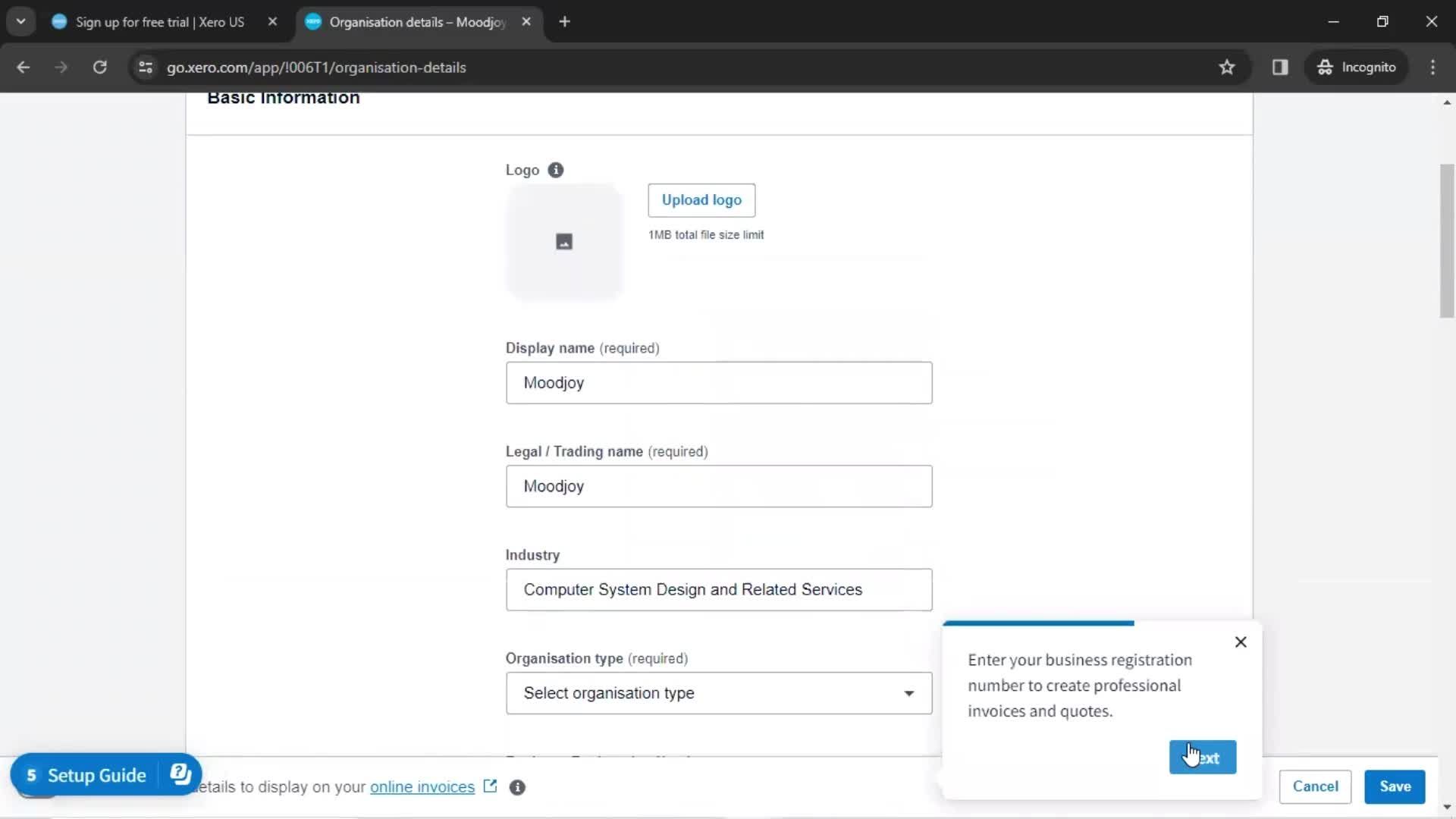 Onboarding screenshot