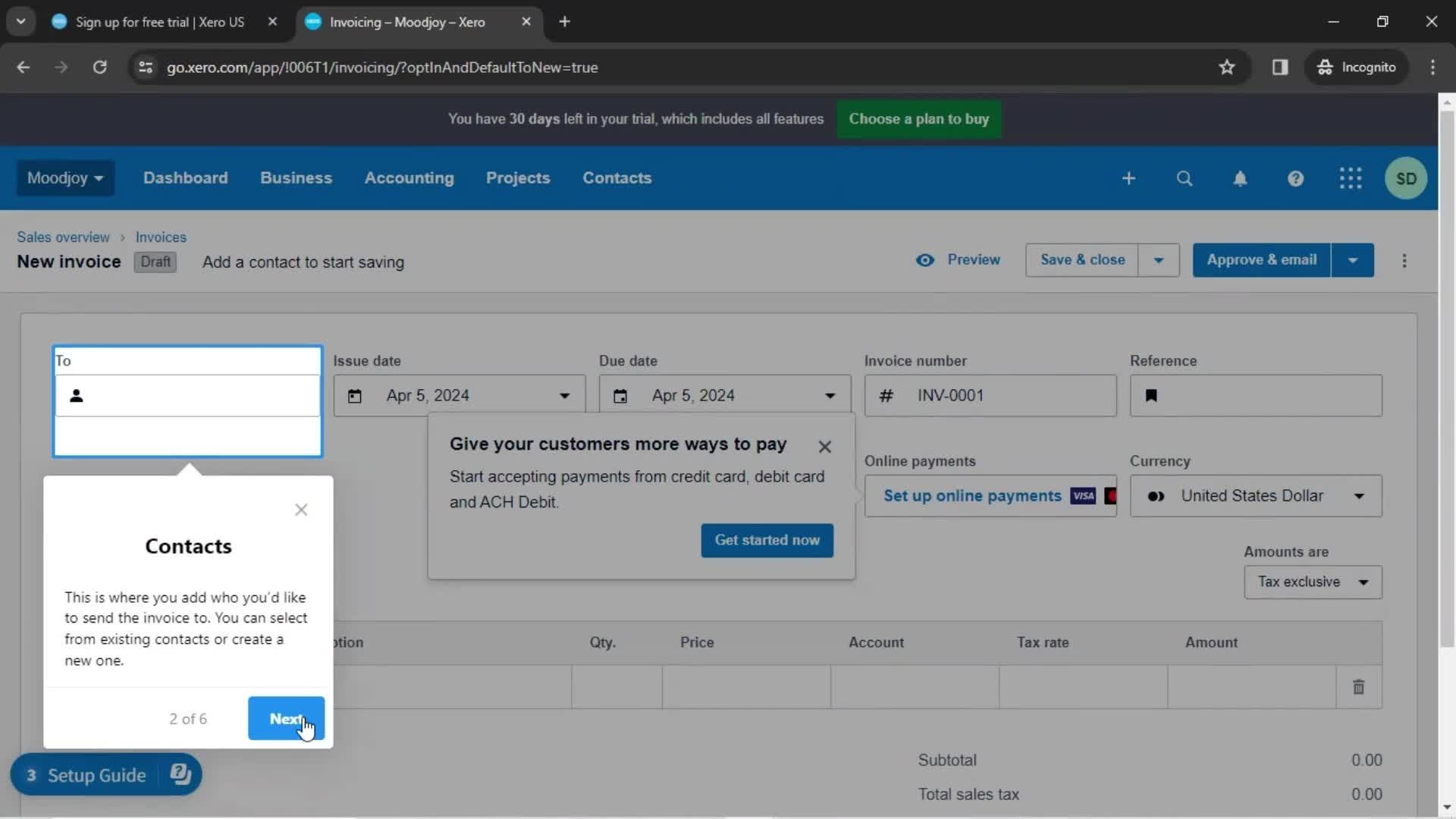 Onboarding screenshot