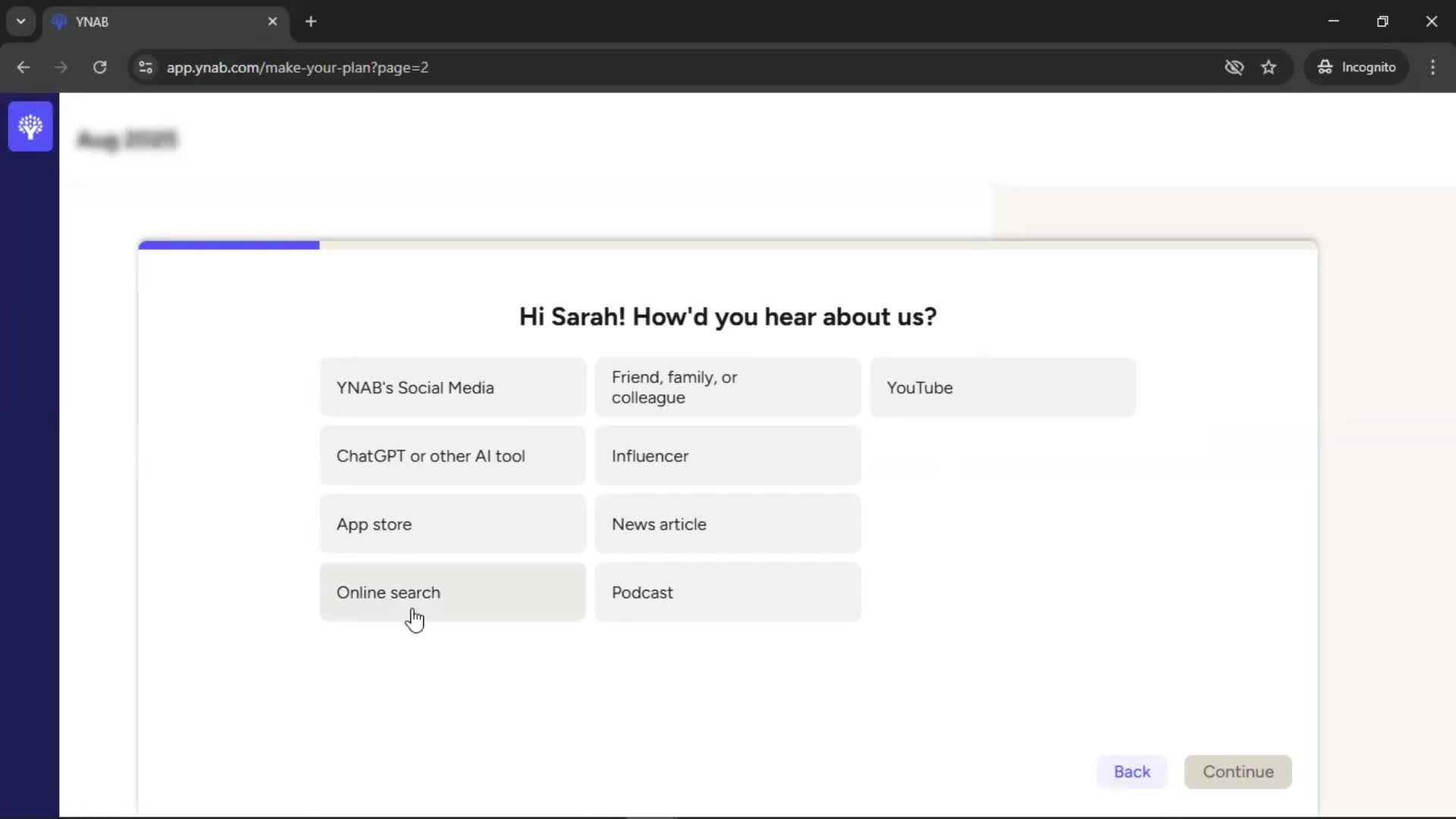 Onboarding screenshot
