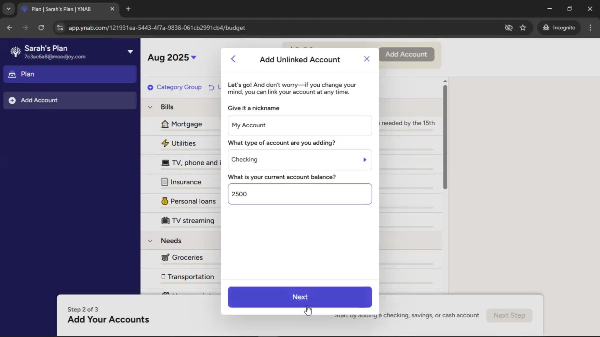 Onboarding screenshot