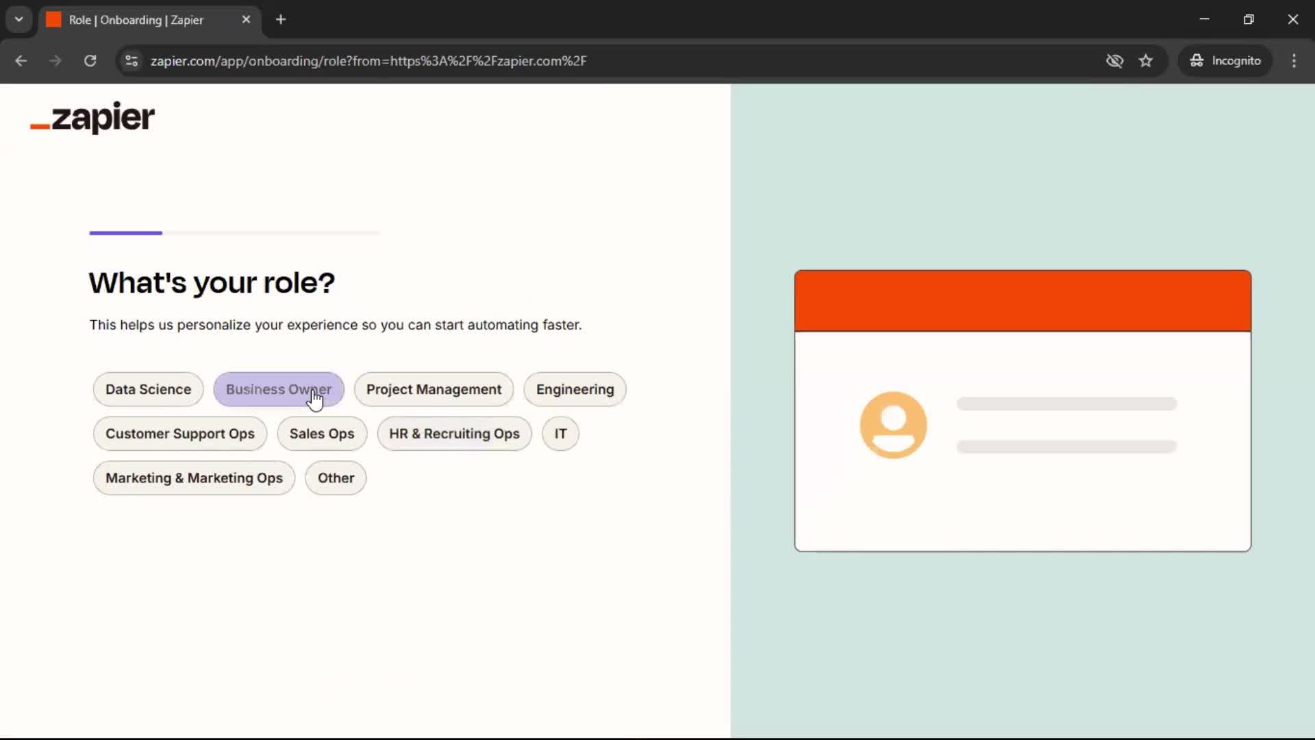 Onboarding screenshot