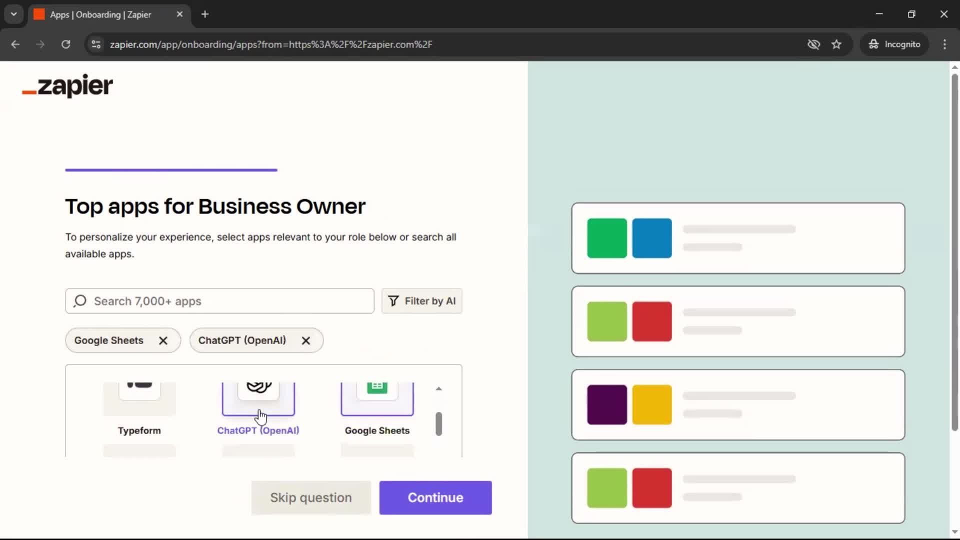 Onboarding screenshot