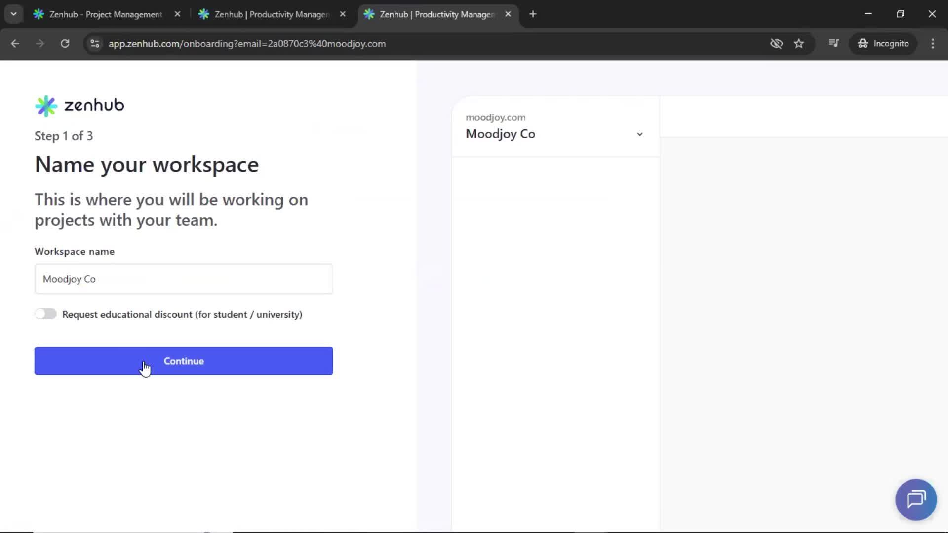 Onboarding screenshot