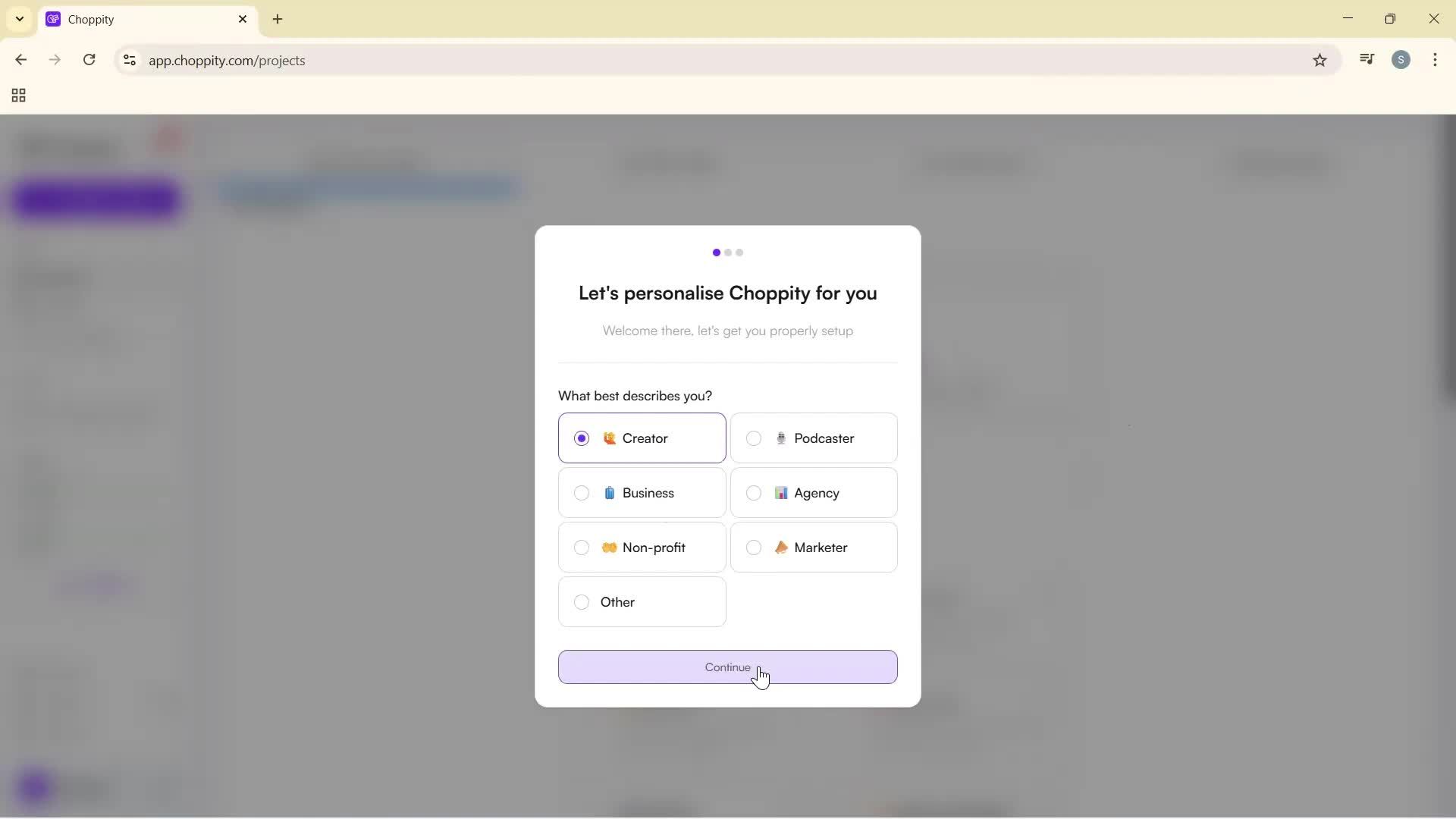 Onboarding screenshot
