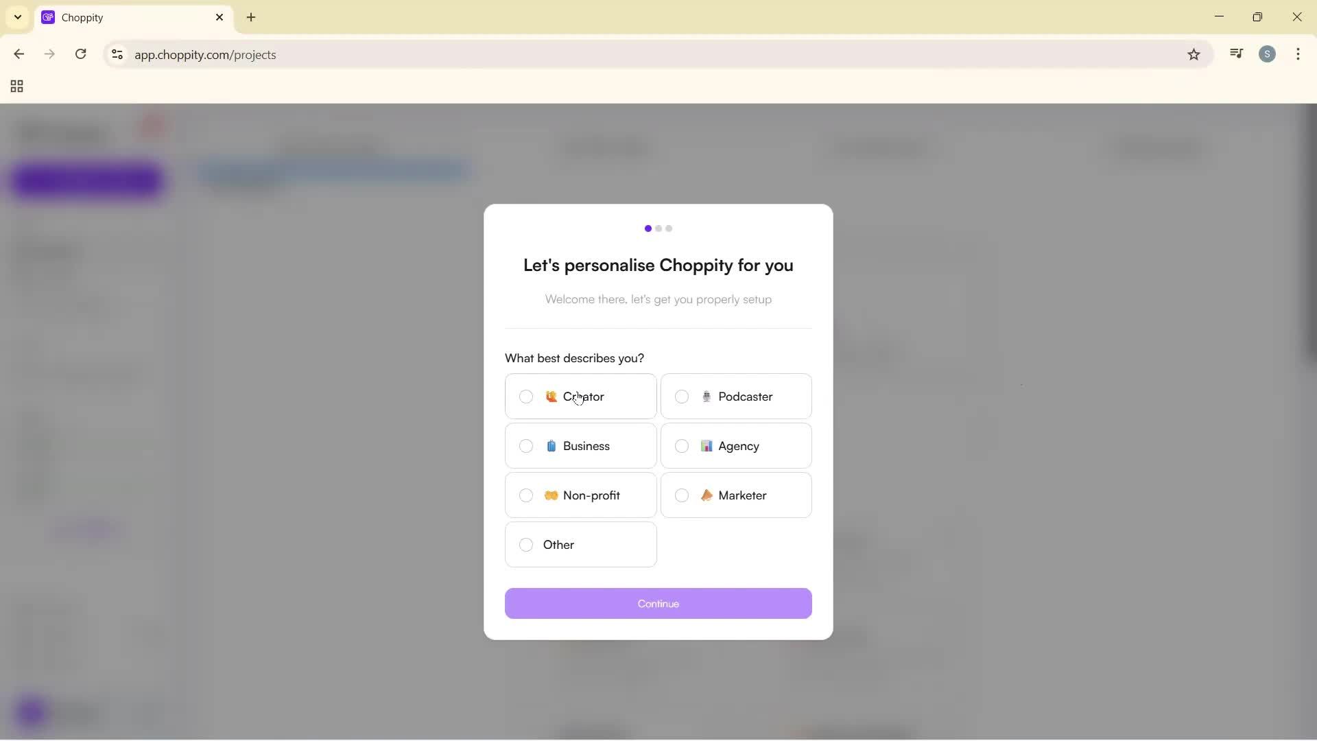 Onboarding screenshot