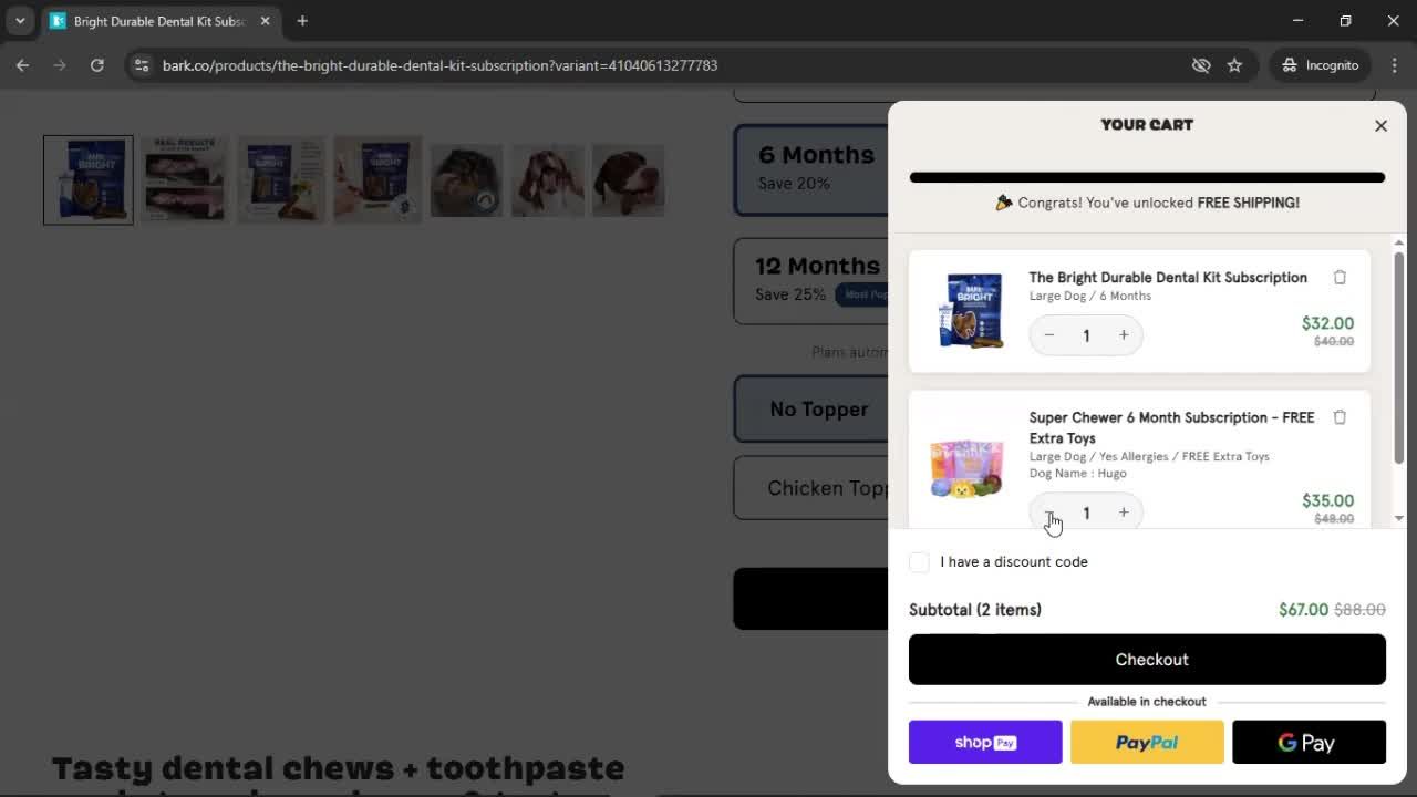 Buying something screenshot