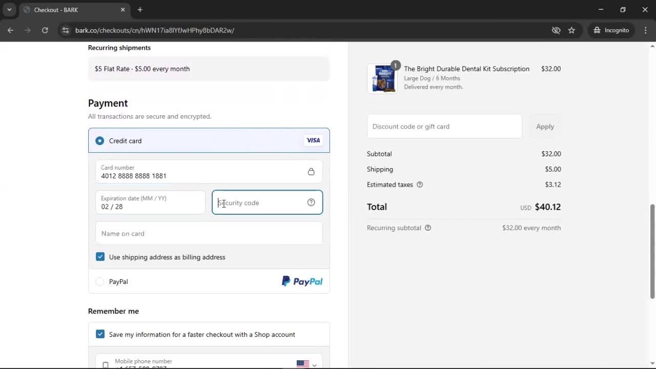 Buying something screenshot