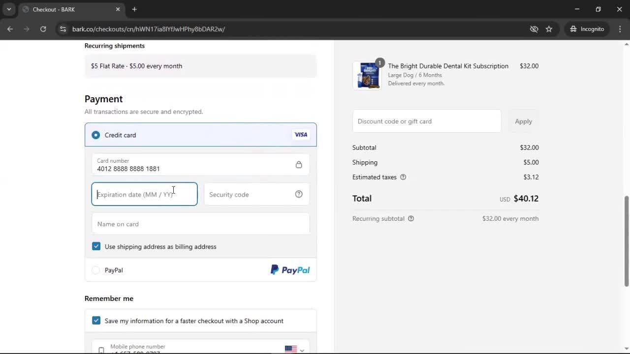 Buying something screenshot
