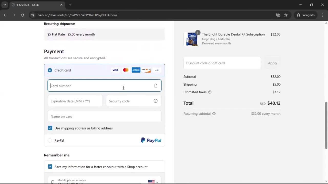 Buying something screenshot