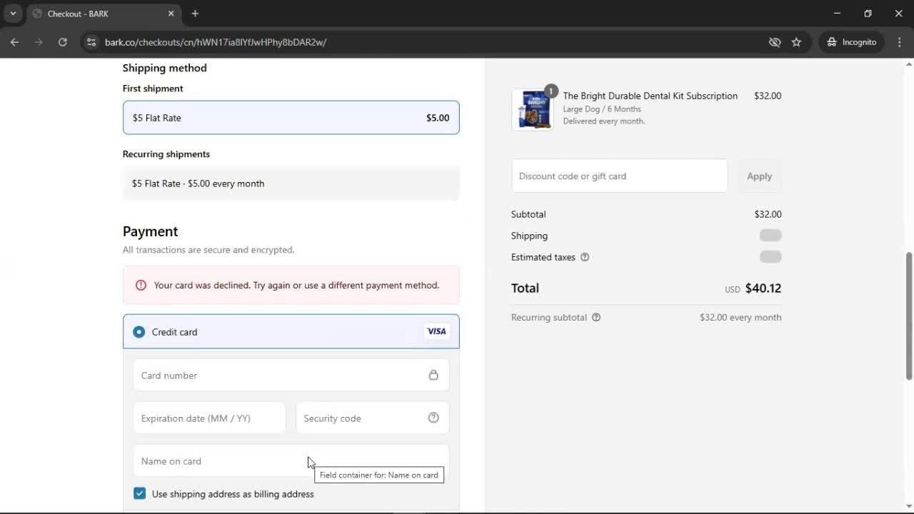 Buying something screenshot