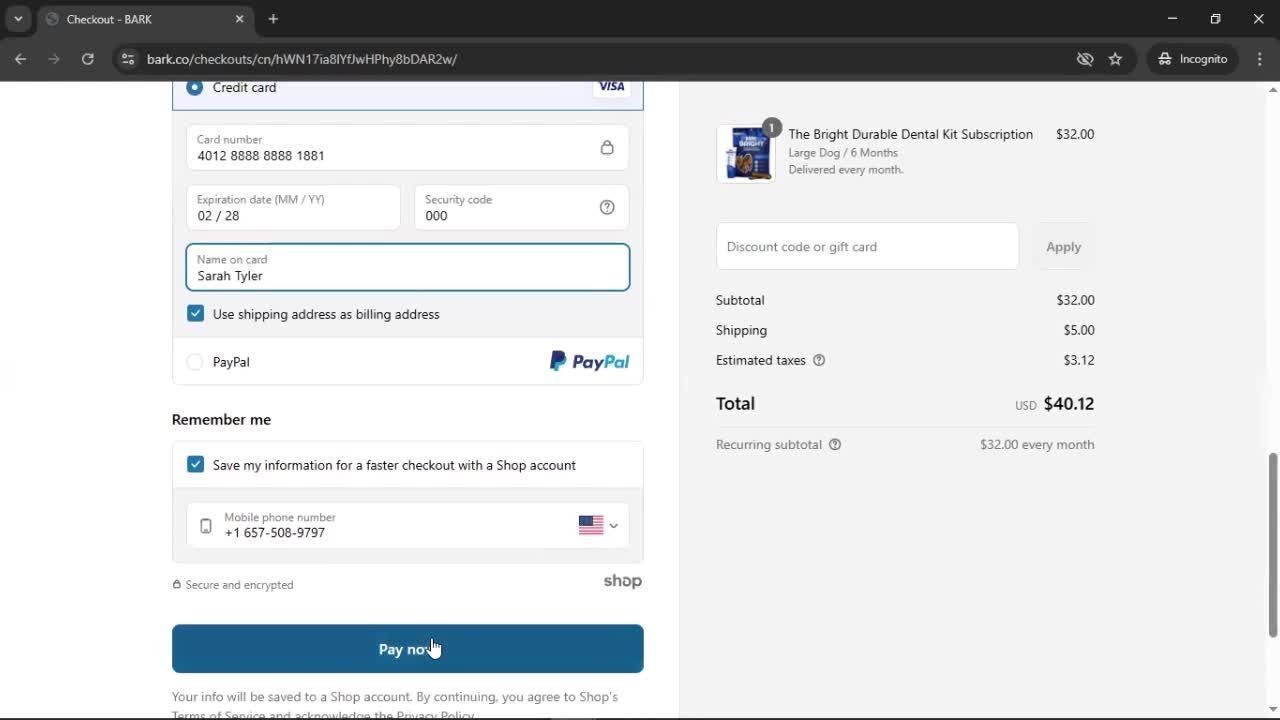 Buying something screenshot