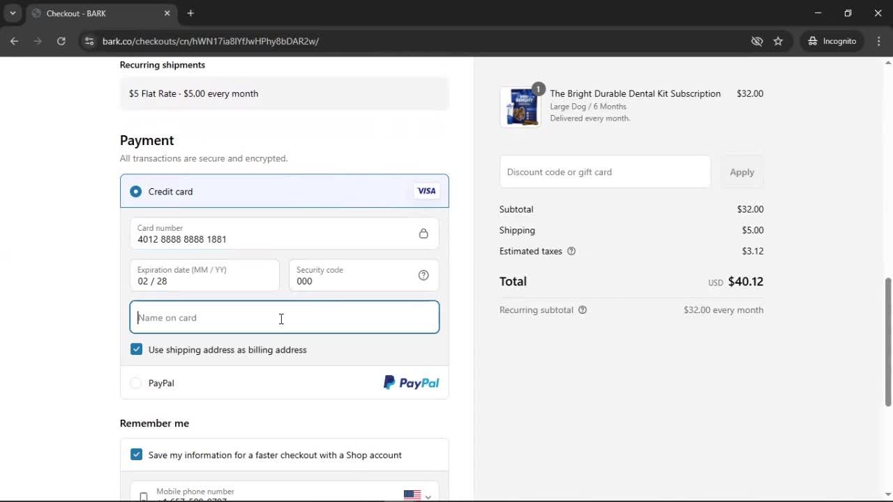 Buying something screenshot