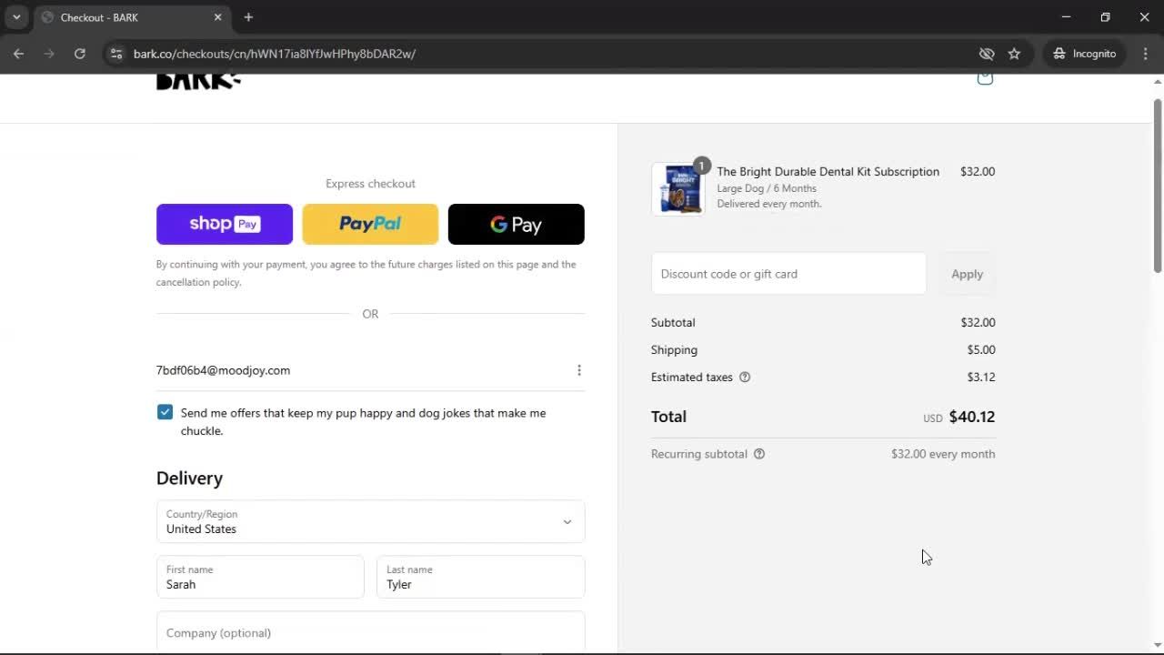 Buying something screenshot