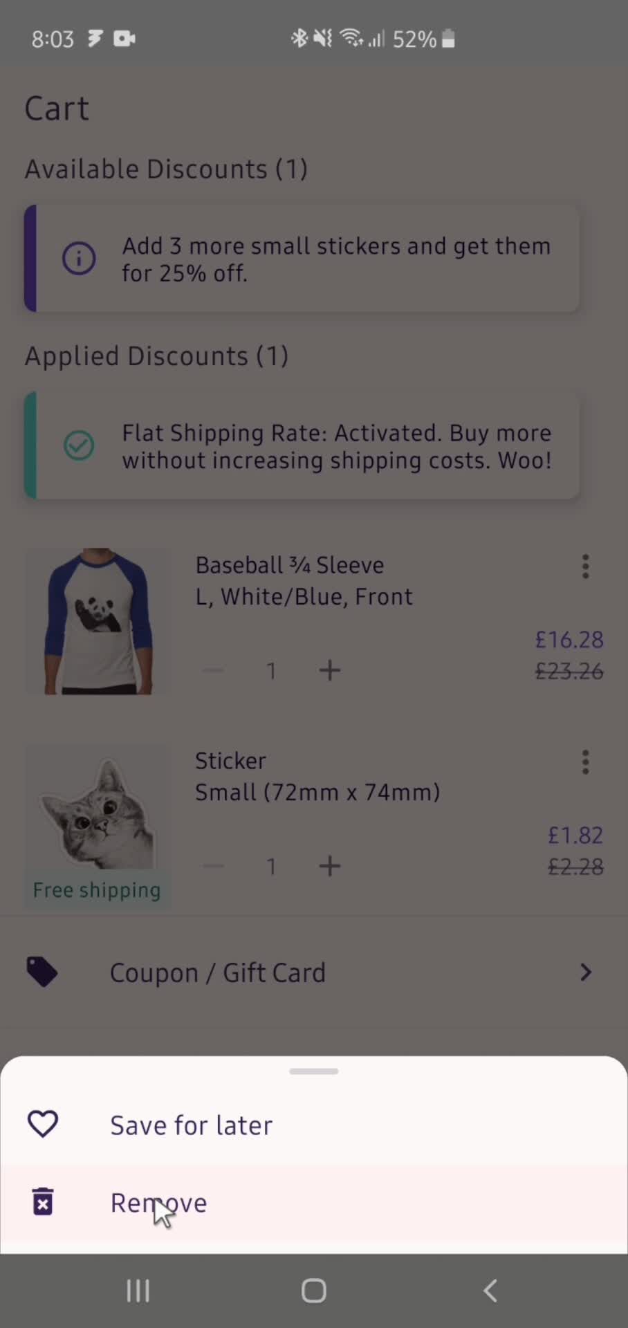 Buying something screenshot