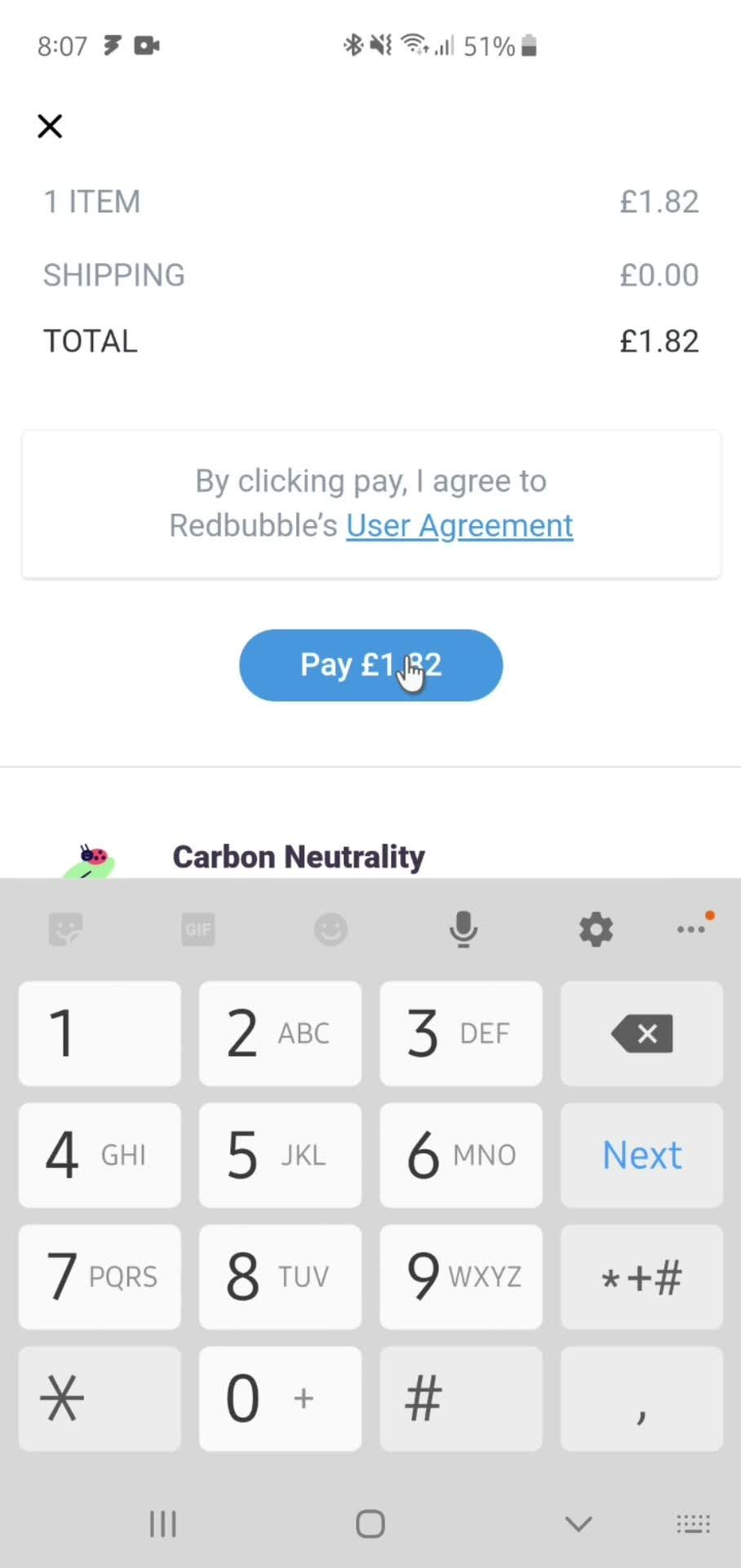 Buying something screenshot