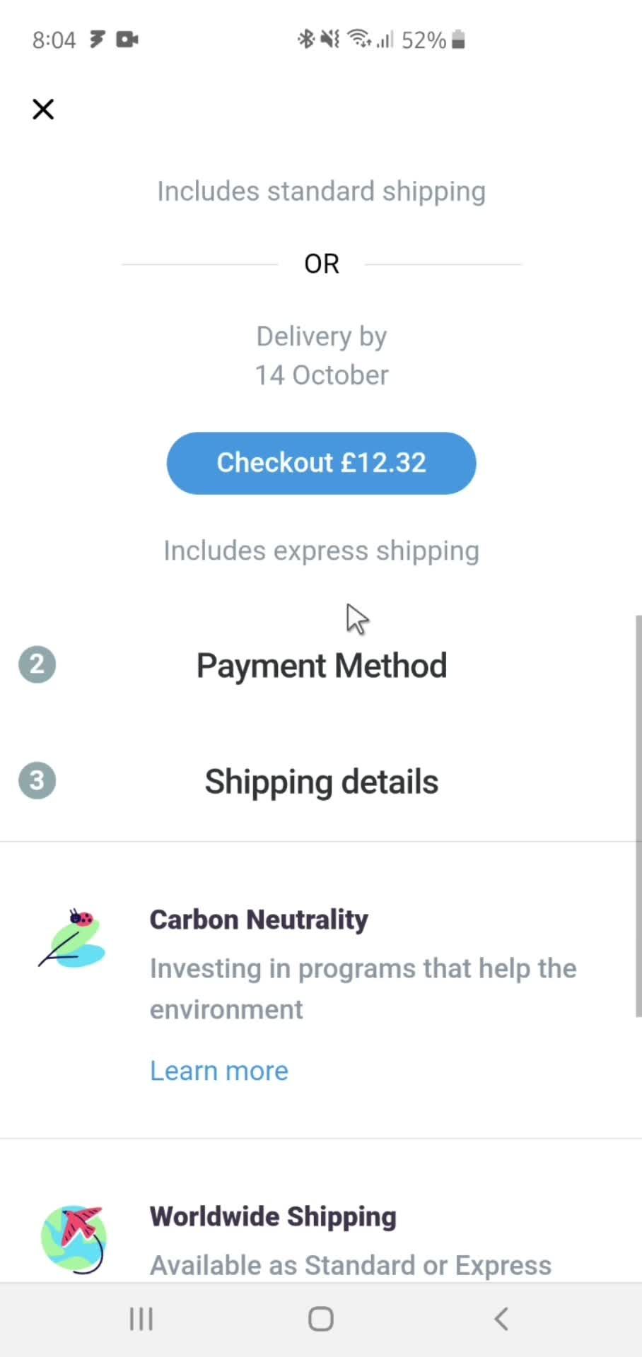 Buying something screenshot
