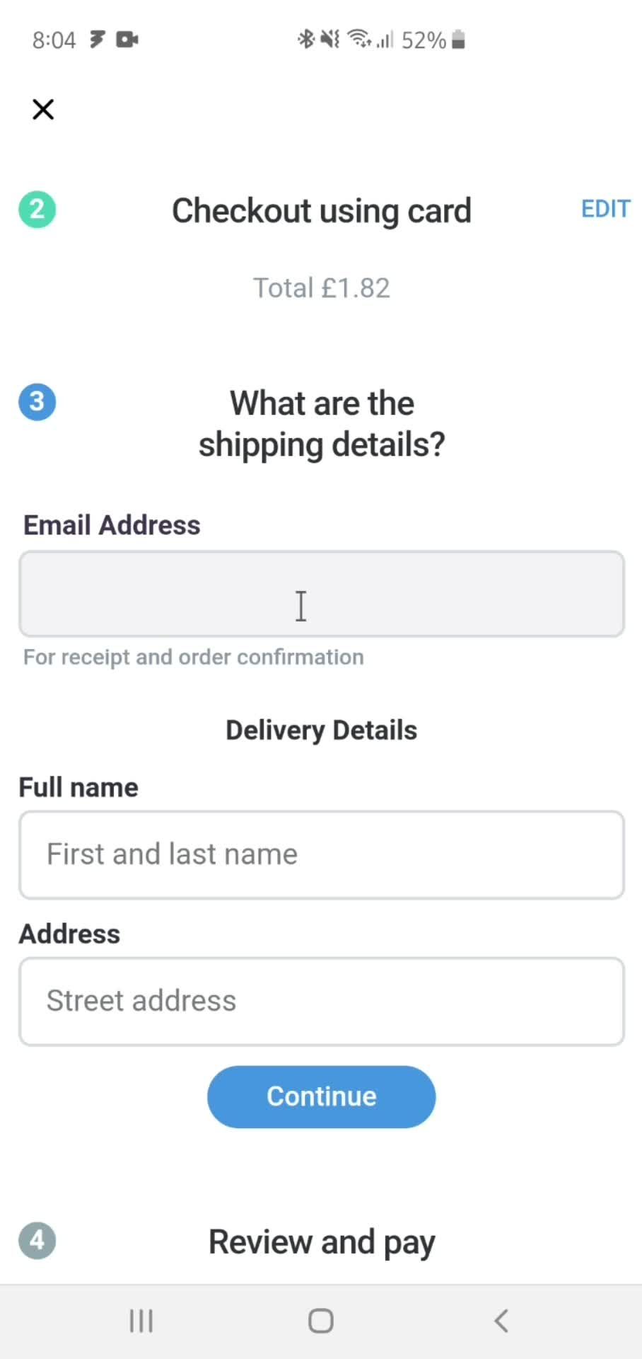 Buying something screenshot