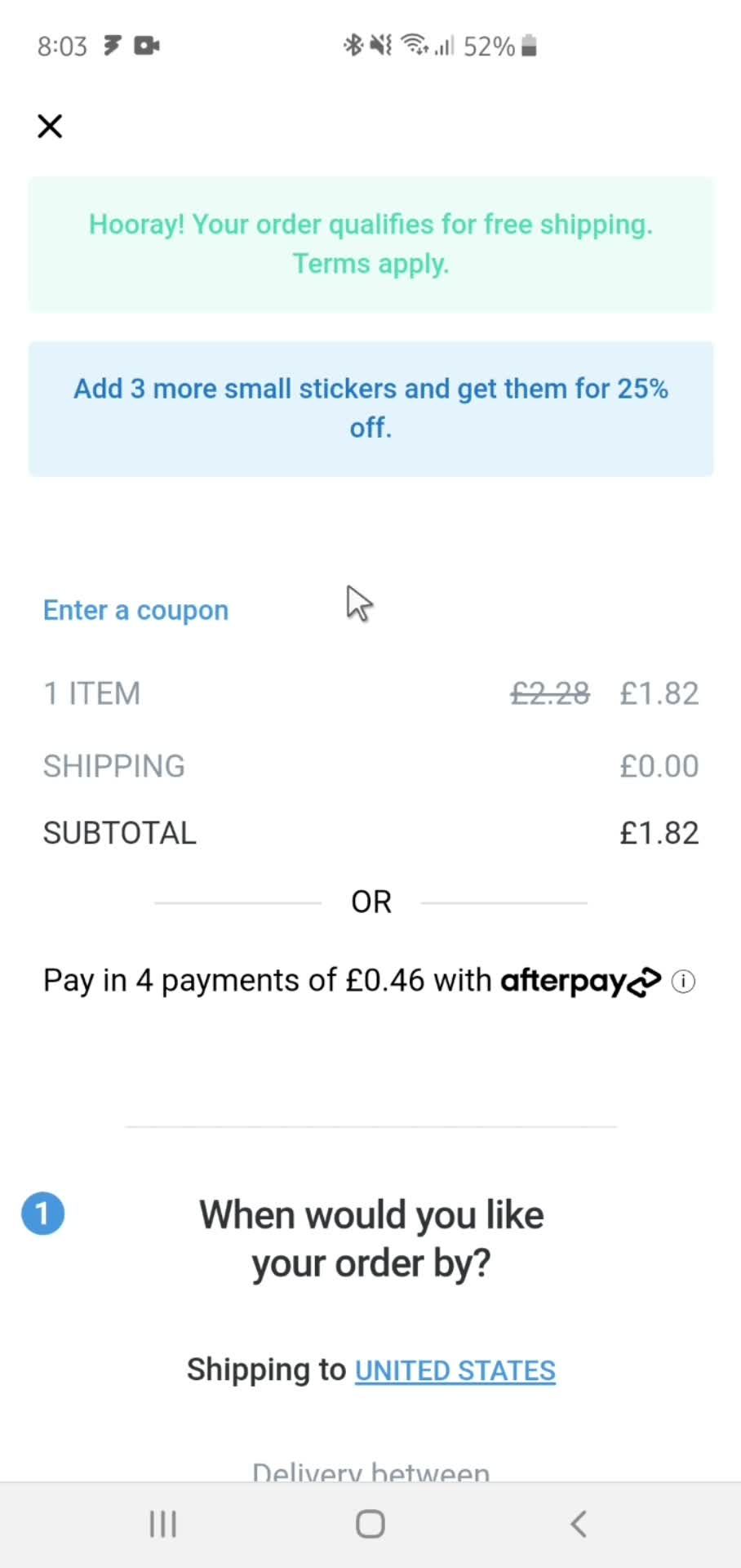 Buying something screenshot