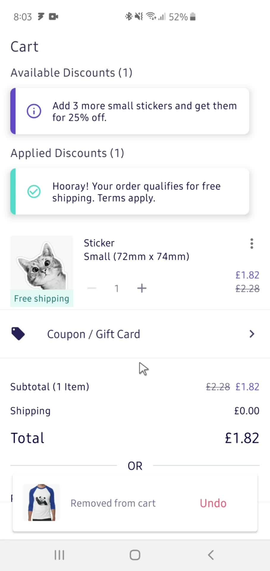 Buying something screenshot