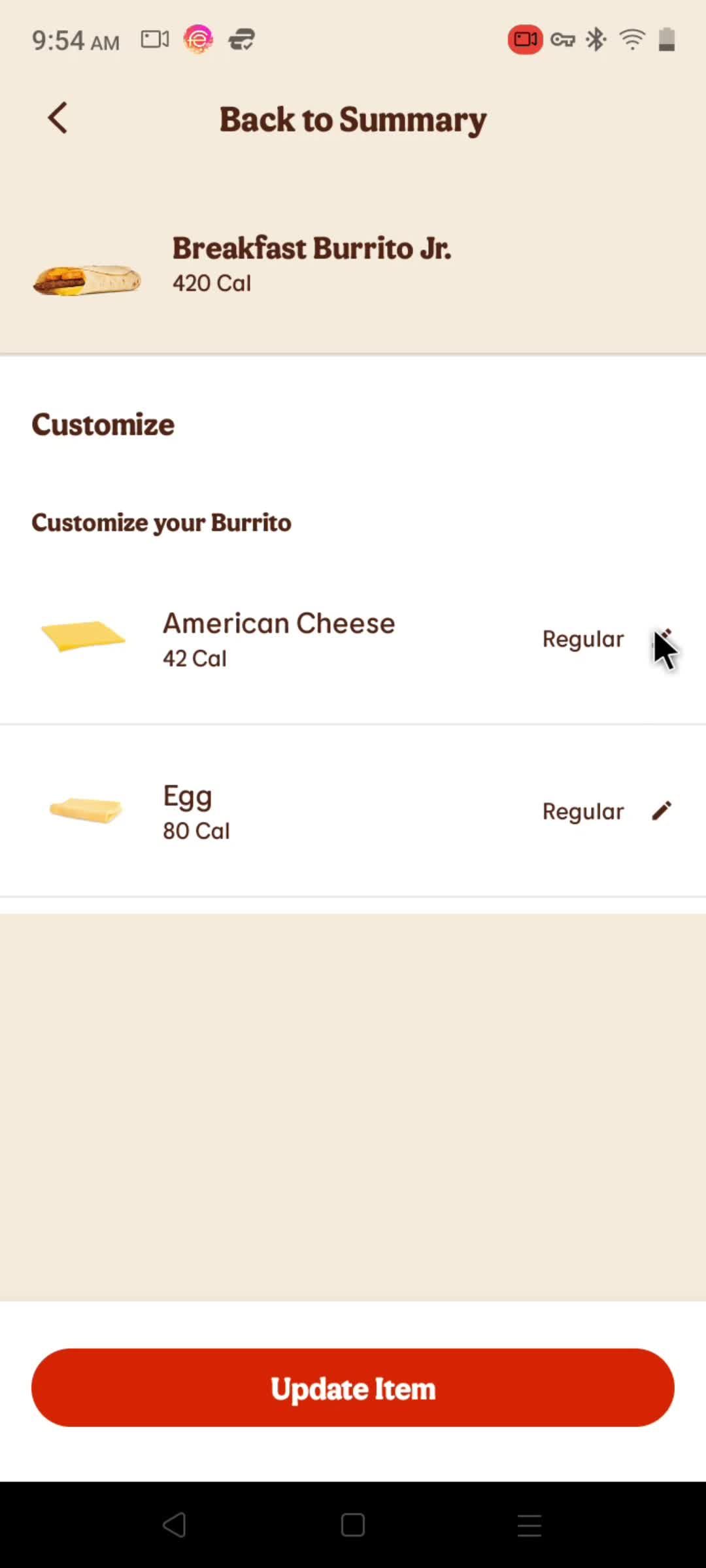 Ordering delivery screenshot