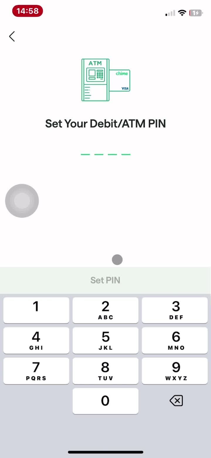 Changing PIN screenshot