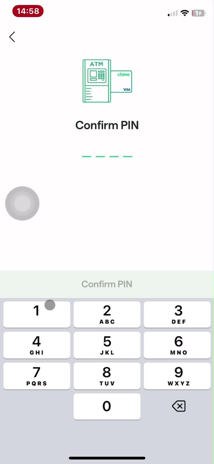 Changing PIN screenshot