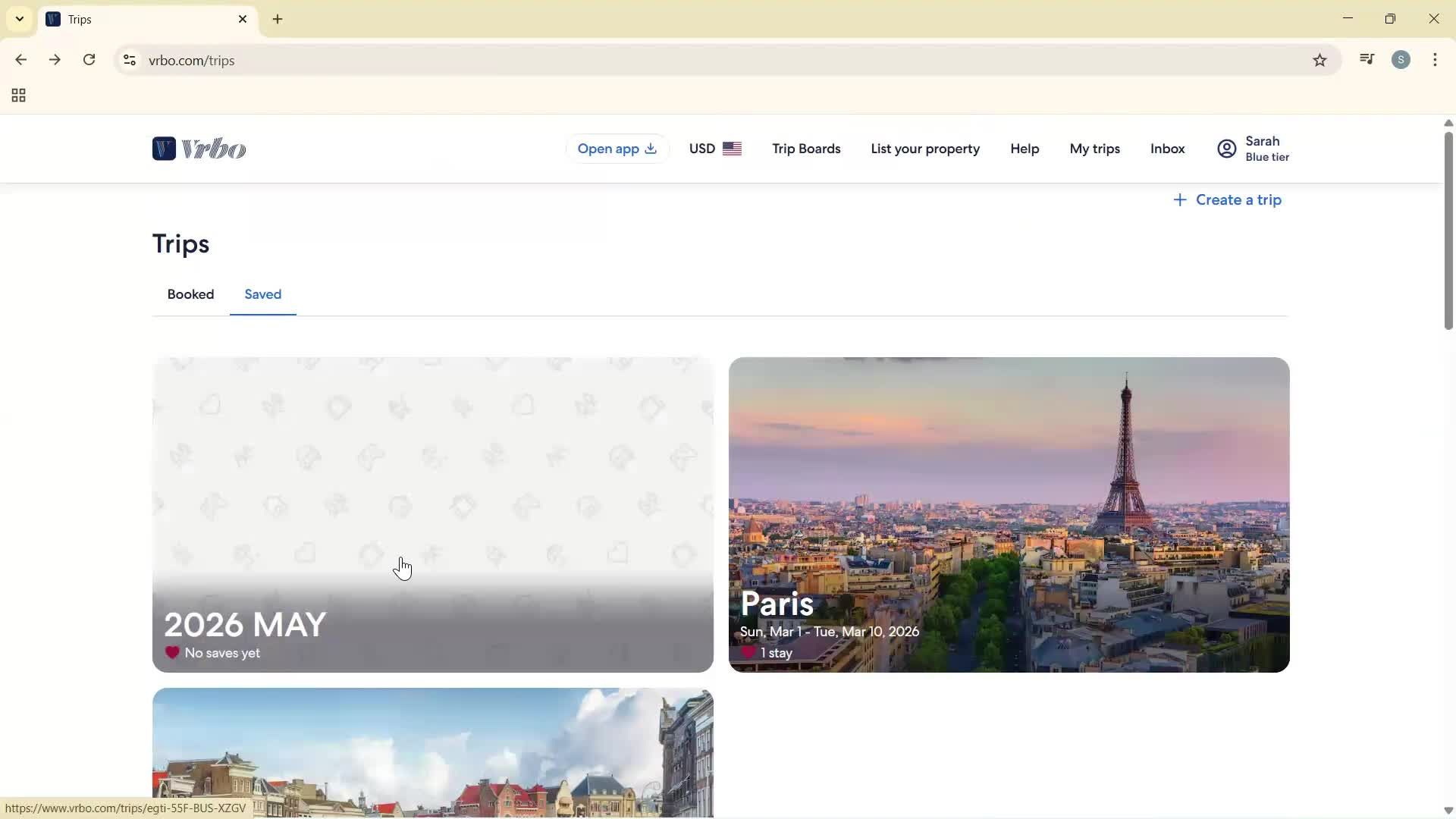 Planning a trip screenshot