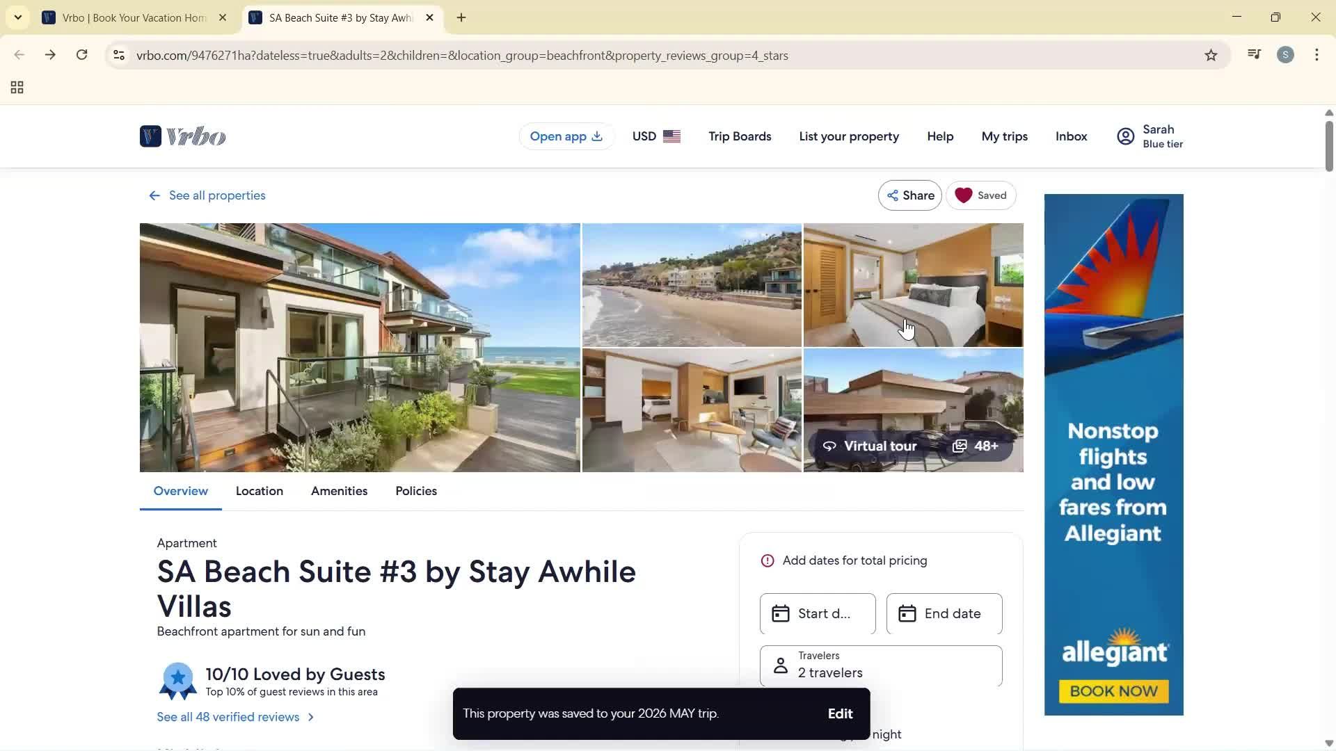 Planning a trip screenshot